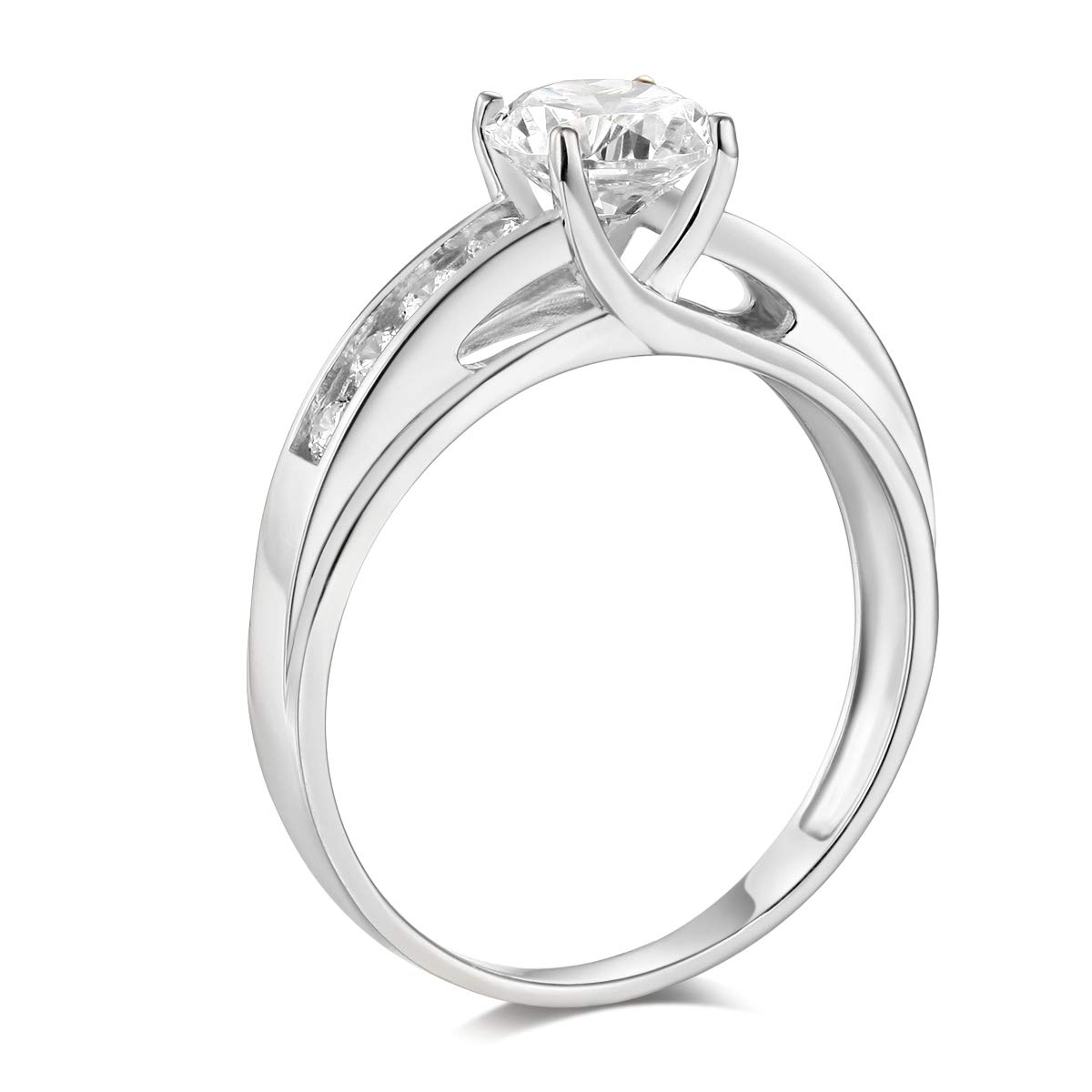 14K White Gold Solid Wedding Engagement Ring for Women - Size 9 | Classic Bridal Jewelry for Proposals, Anniversaries & Special Occasions