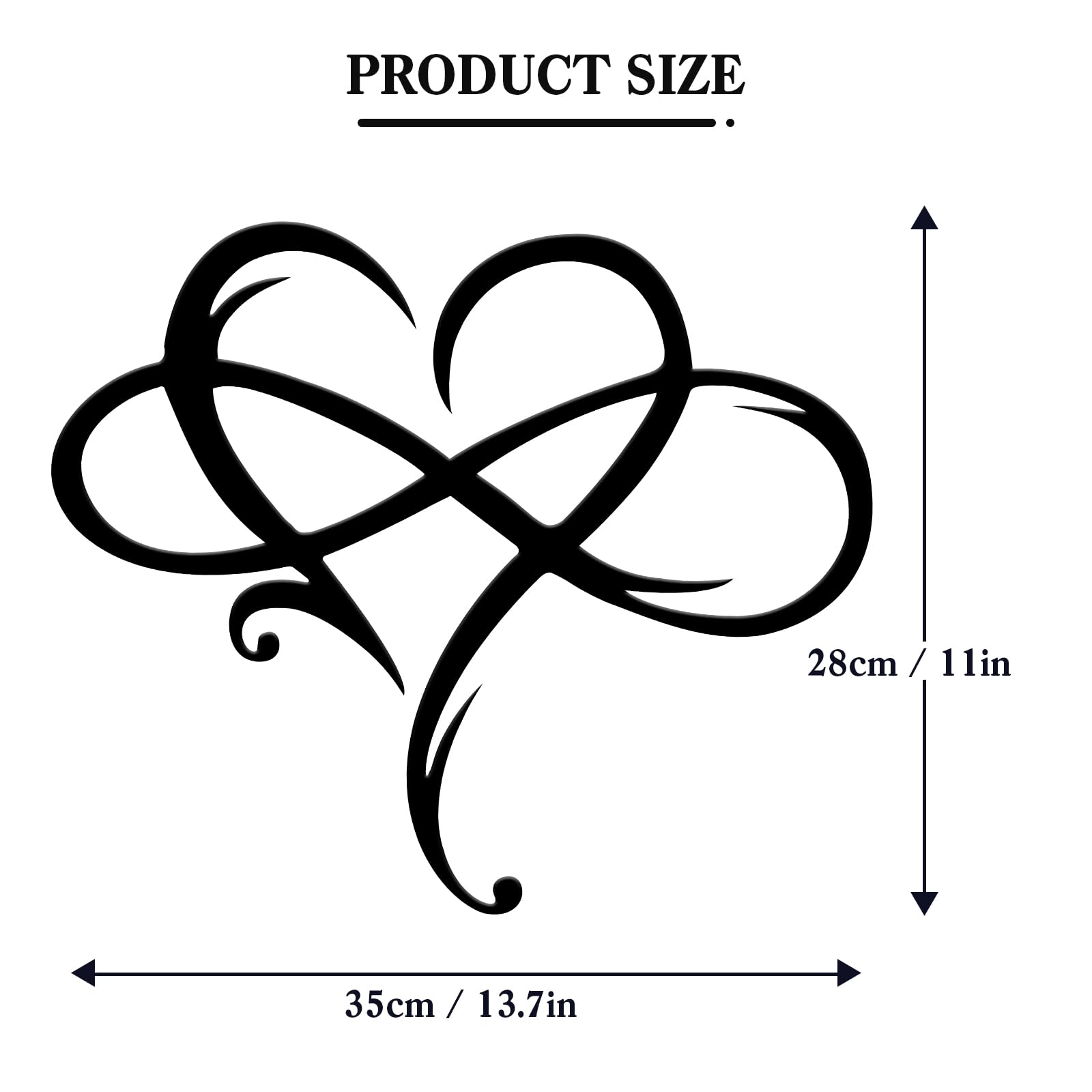 Infinity Heart Metal Wall Art - Geometric Steel Love Sign Plaque for Home, Bedroom & Wedding Decor - 11.4x13.7 Inch Black Wall Hanging Decor - Perfect for Romantic Gifts, Anniversary & Couples' Room Decoration