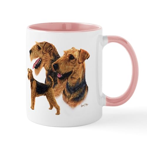 White/Pink Inside - Airedale Terrier Mug