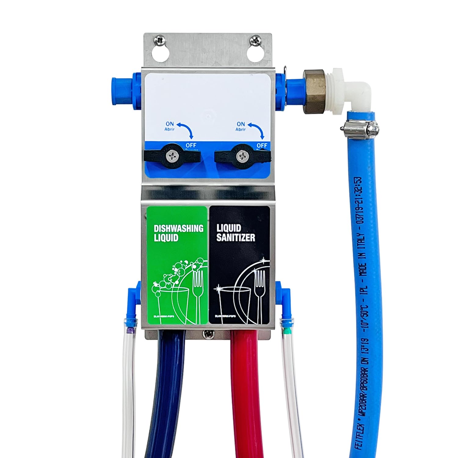 Dual Kitchen Sink Proportioner - Dish Detergent & Liquid Sanitizer Dispenser System for Precise Chemical Dilution (Model 8088) | Ideal for Restaurants, Cafeterias & Commercial Kitchens