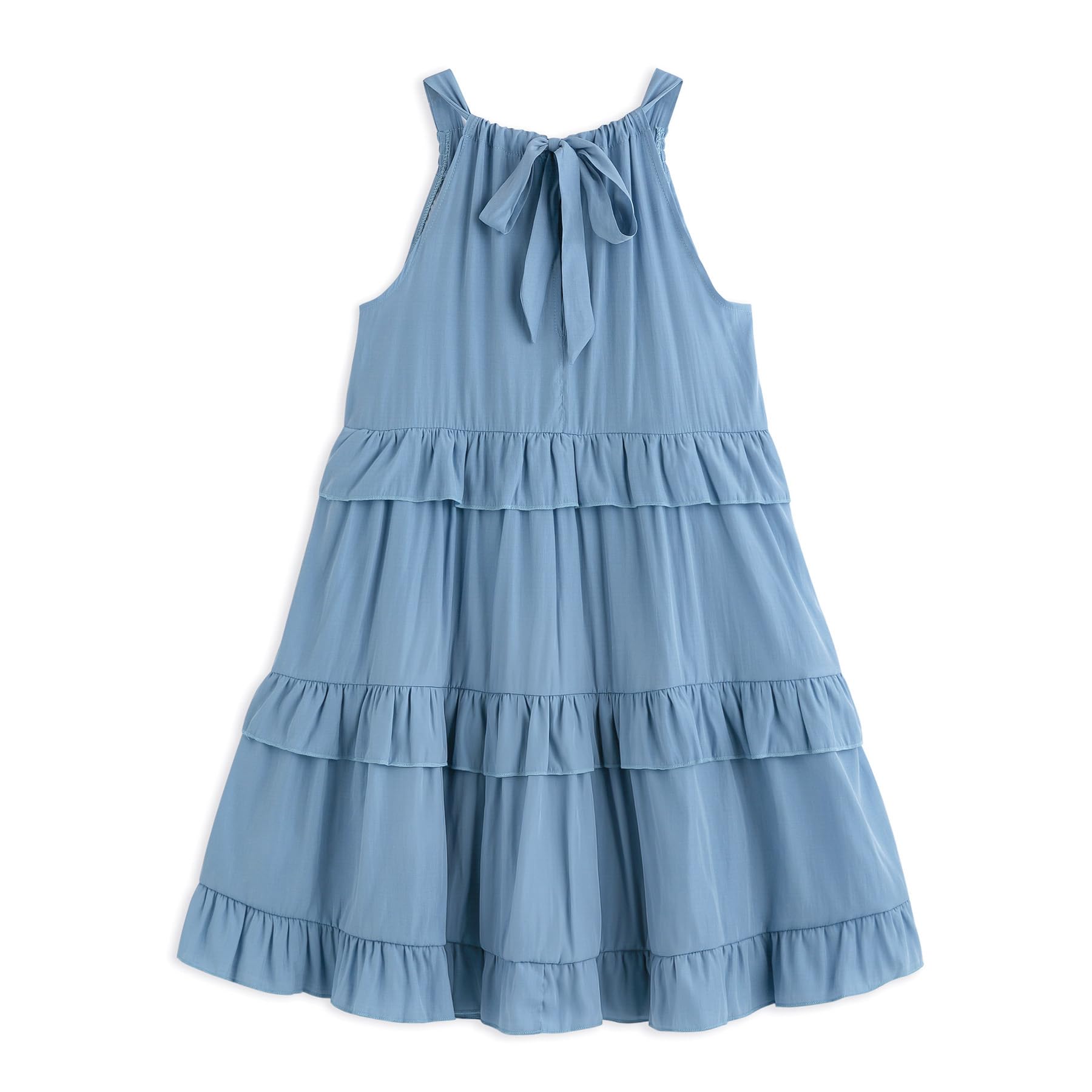 Simplee Kids Girls Sleeveless Linen Summer Dress - Casual Solid Color Toddler Dress for Outdoor Play, Beach Vacation & Birthday Parties