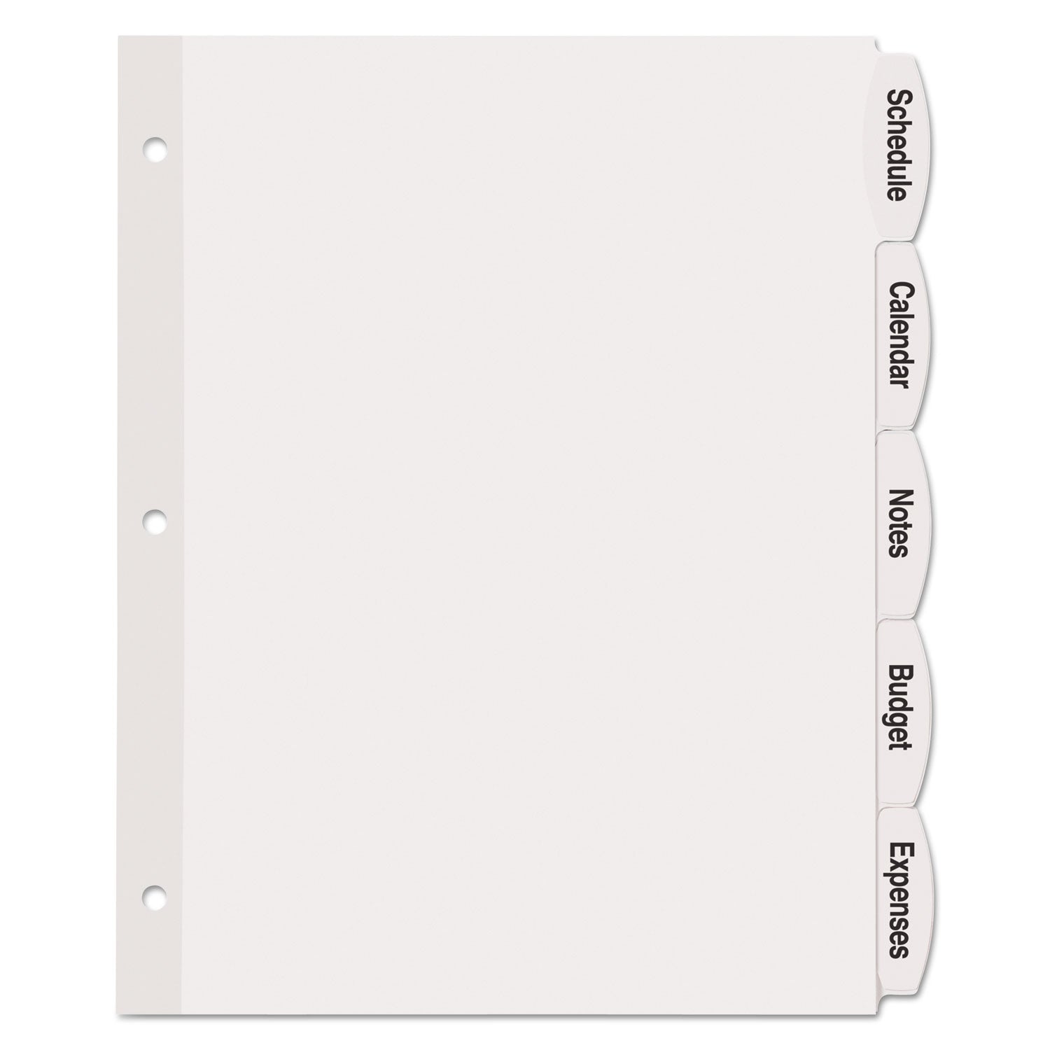 Avery® Big Tab Printable White Label Tab Dividers - 5 Tabs, 11 x 8.5 Inches, White, 20 Sets - Perfect for Office Organization, School Binders & Filing Systems