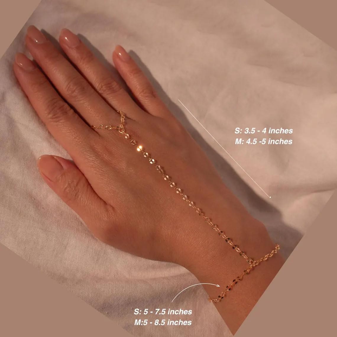 14K Gold Filled Ring Chain Bracelet - Dainty Adjustable Slave Bangle for Women | Waterproof Fashion Jewelry | Perfect Gift for Birthday, Anniversary & Valentine's Day | Ideal for Parties, Date Nights & Everyday Wear
