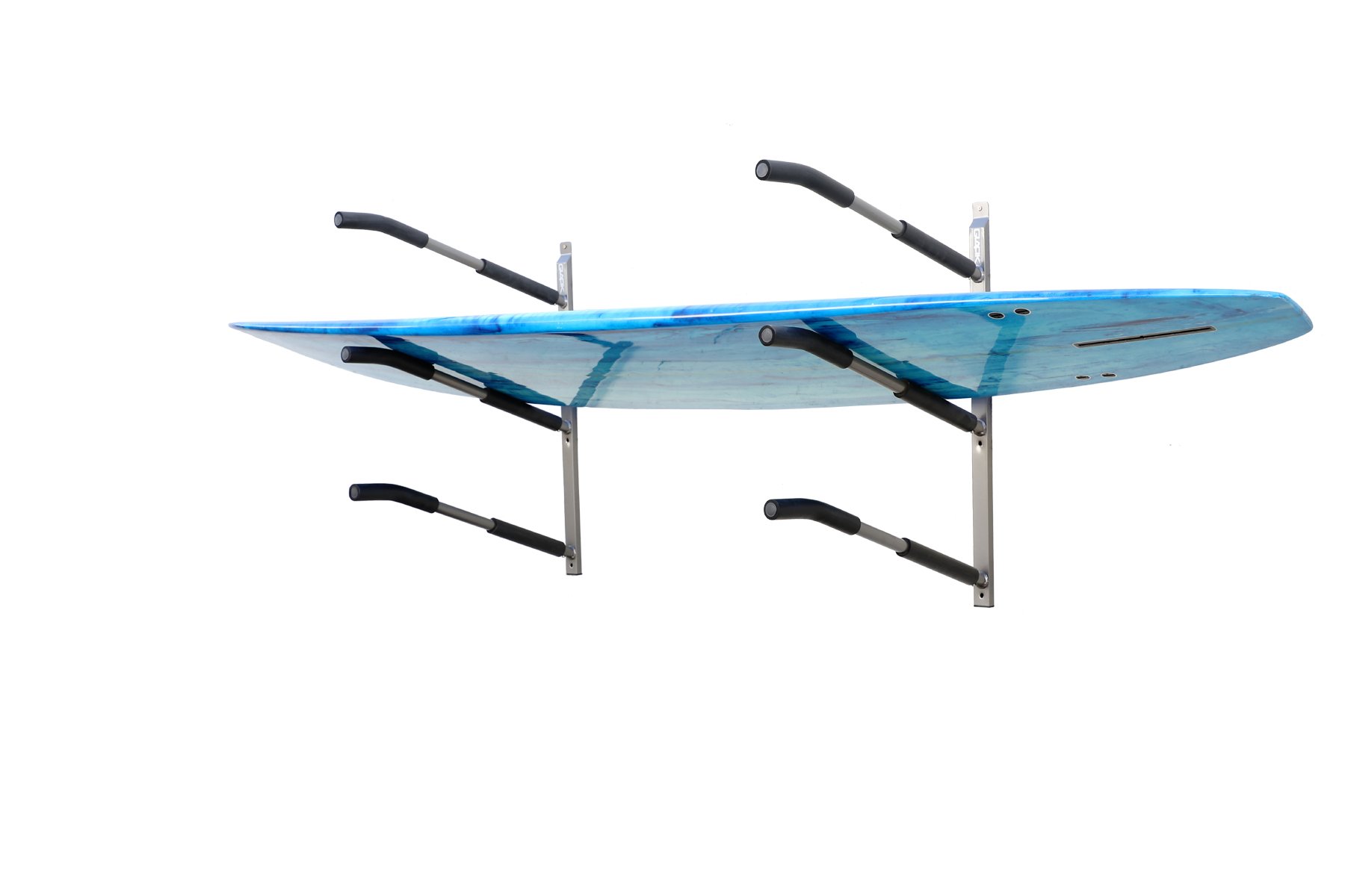 SPAREHAND G-63L Steel Wall Mount SUP Surfboard Skateboard Storage Rack - 3-Tier Heavy Duty Storage System with 120 Lbs Capacity - Perfect for Home, Garage & Water Sports Equipment Organization (Fits 3 Boards)