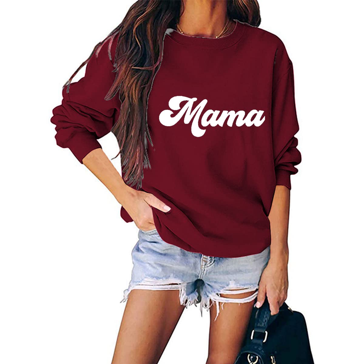 Vintage Mama Crewneck Sweatshirt - Comfortable Cotton Pregnancy Announcement Gift for Baby Shower & Maternity Photos | Perfect for Expecting Mothers & Gender Reveal Parties