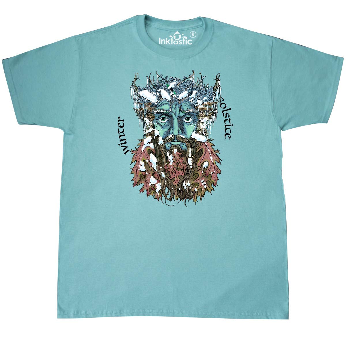 Inktastic Green Man Winter Solstice T-Shirt | Eco-Friendly Graphic Tee for Men & Women | Perfect for Yule Celebrations, Pagan Festivals & Nature Lovers