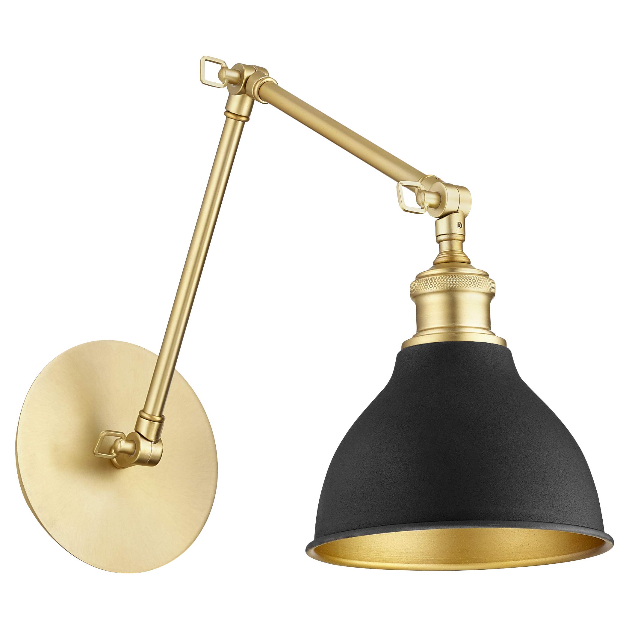 Quorum 5392-6980 Transitional One Light Wall Sconce in Antique Brass Finish - Vintage Style Bathroom Vanity Lighting for Bedroom, Hallway & Entryway