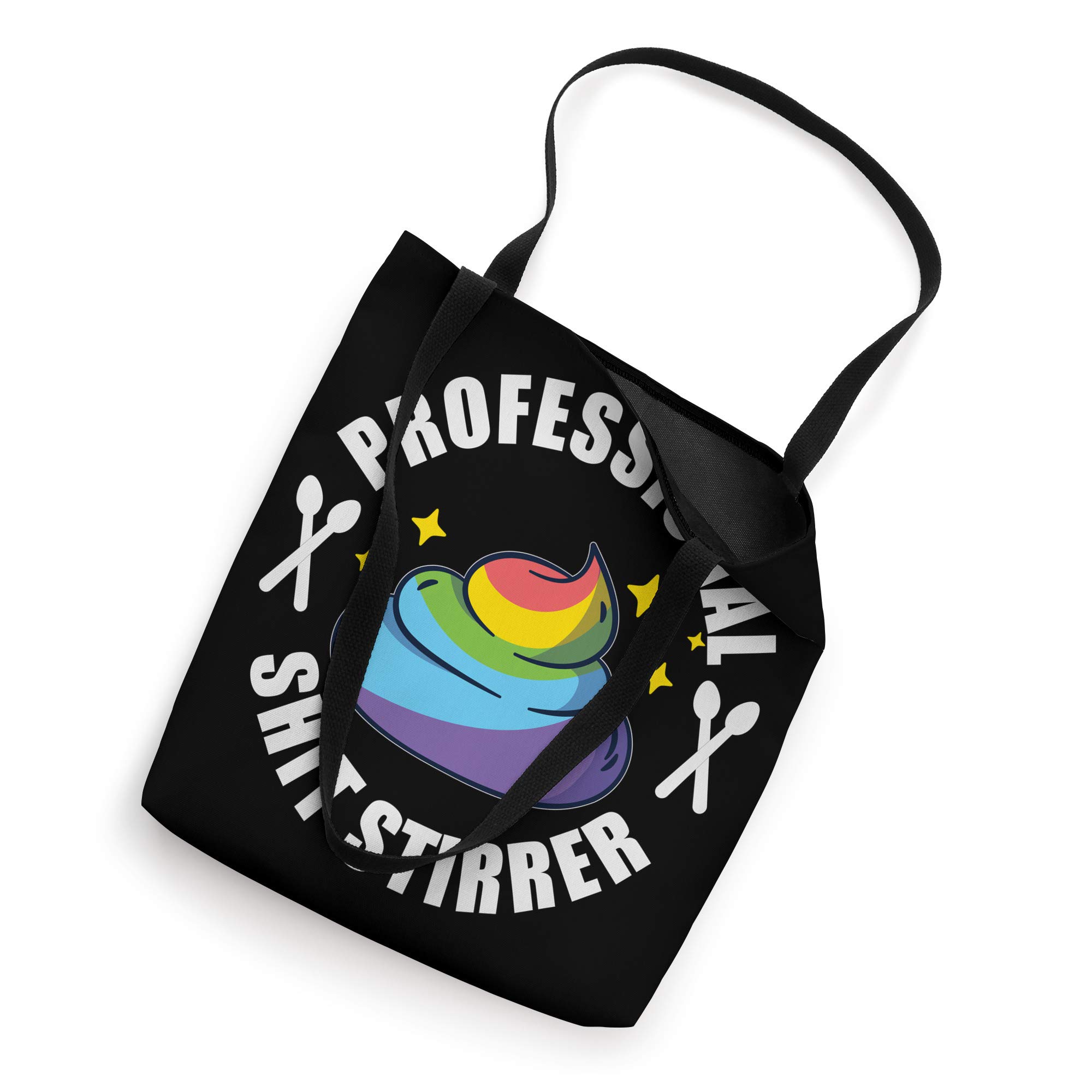 Professional Shit Stirrer Tote Bag - Funny Unicorn Poo Design | Perfect for Pranksters, Office Humor & Gag Gifts
