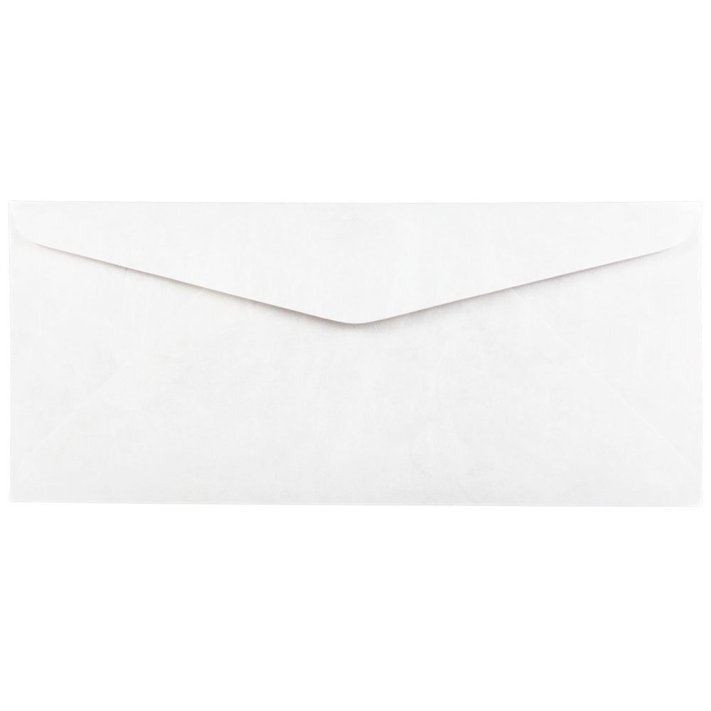 JAM PAPER #10 Business Tyvek Tear-Proof Envelopes 4 1/8 x 9 1/2 Inches - 500 Pack White Mailing Envelopes for Office, Shipping, Documents & Mailing - Durable Waterproof Envelopes for Business & Personal Use