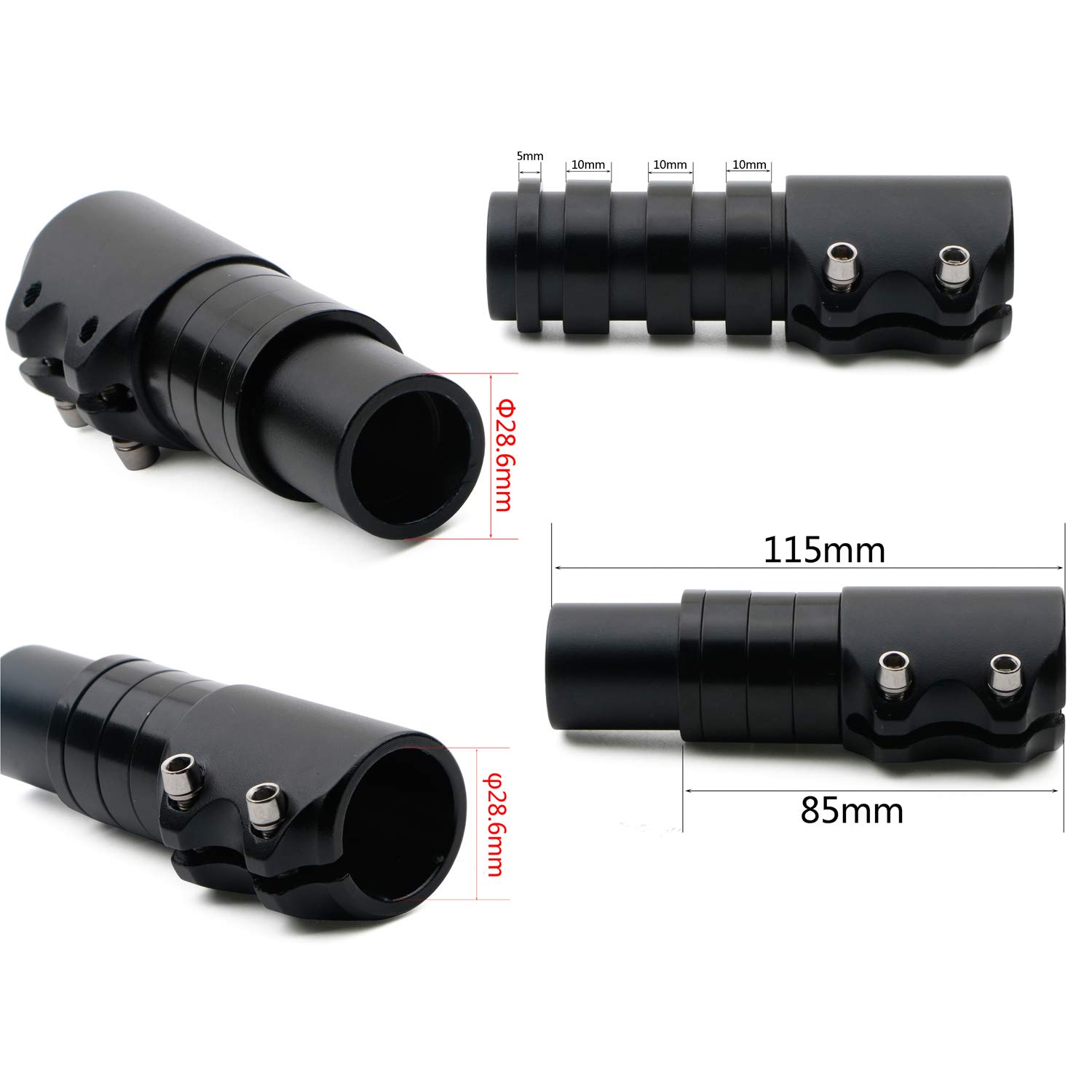 28.6mm Bike Stem Riser - Aluminum Alloy Bicycle Handlebar Extender for Mountain, Road, MTB & BMX Bikes | Perfect for Comfort Adjustment & Upright Riding Position