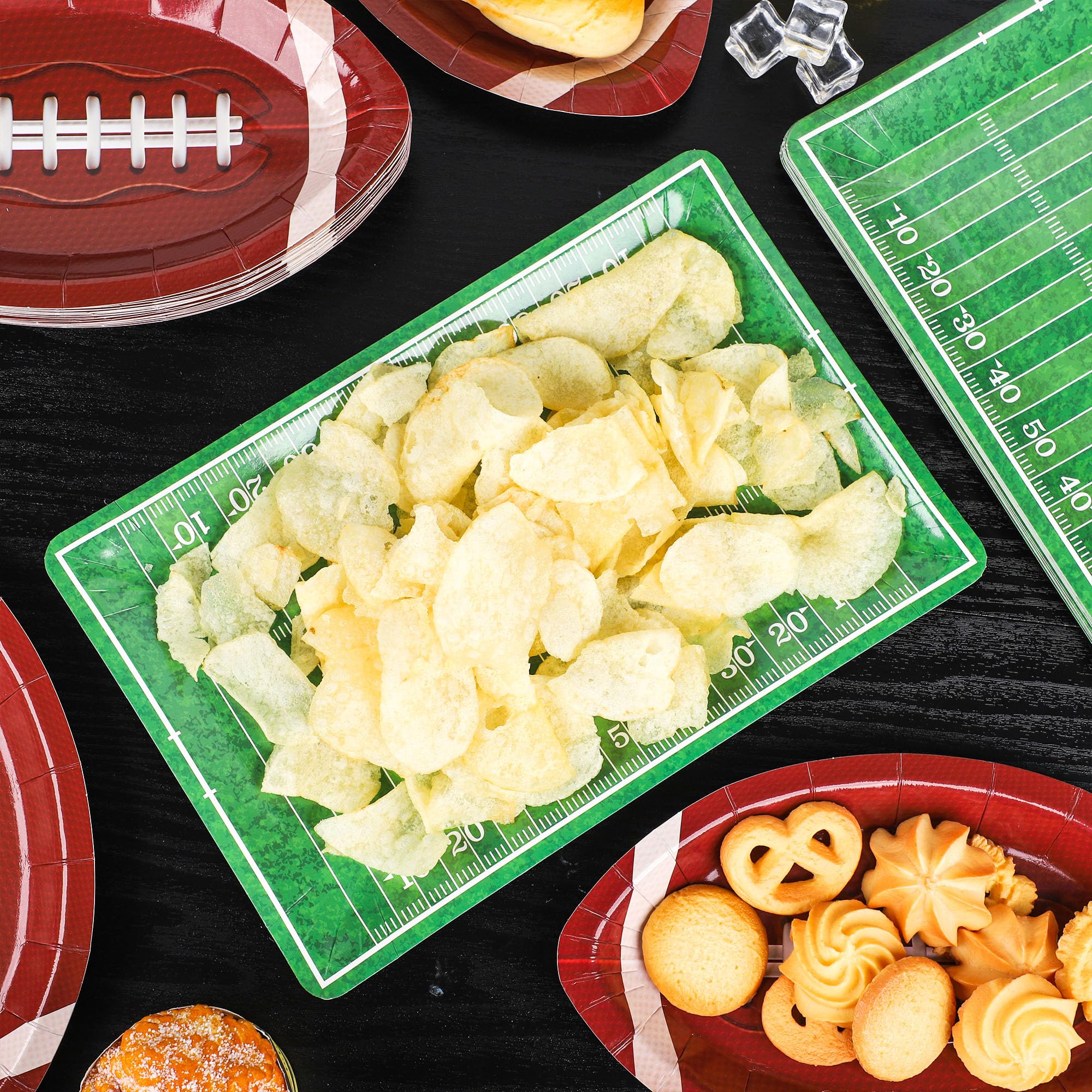 Augisteen 48-Pack Football Themed Disposable Paper Plates - Super Bowl Party Supplies, Sports Game Day & Birthday Party Decorations - Perfect for Football Tailgates, Sports-Themed Events, and Birthday Celebrations
