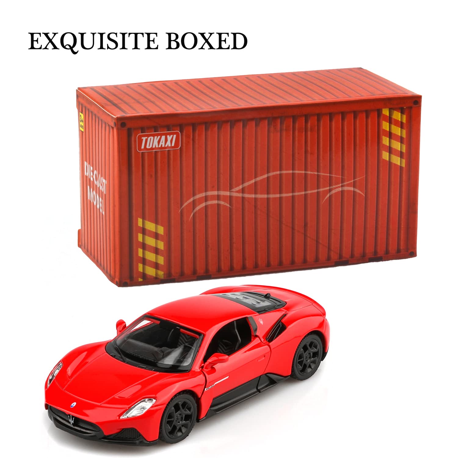 1/36 Scale Maserati MC20 Diecast Model Car - Pull Back Toy Vehicle with Smooth Rolling Wheels, Collectible Sports Car Gift for Boys & Girls - Perfect for Playtime, Birthday Presents and Car Enthusiast Collections