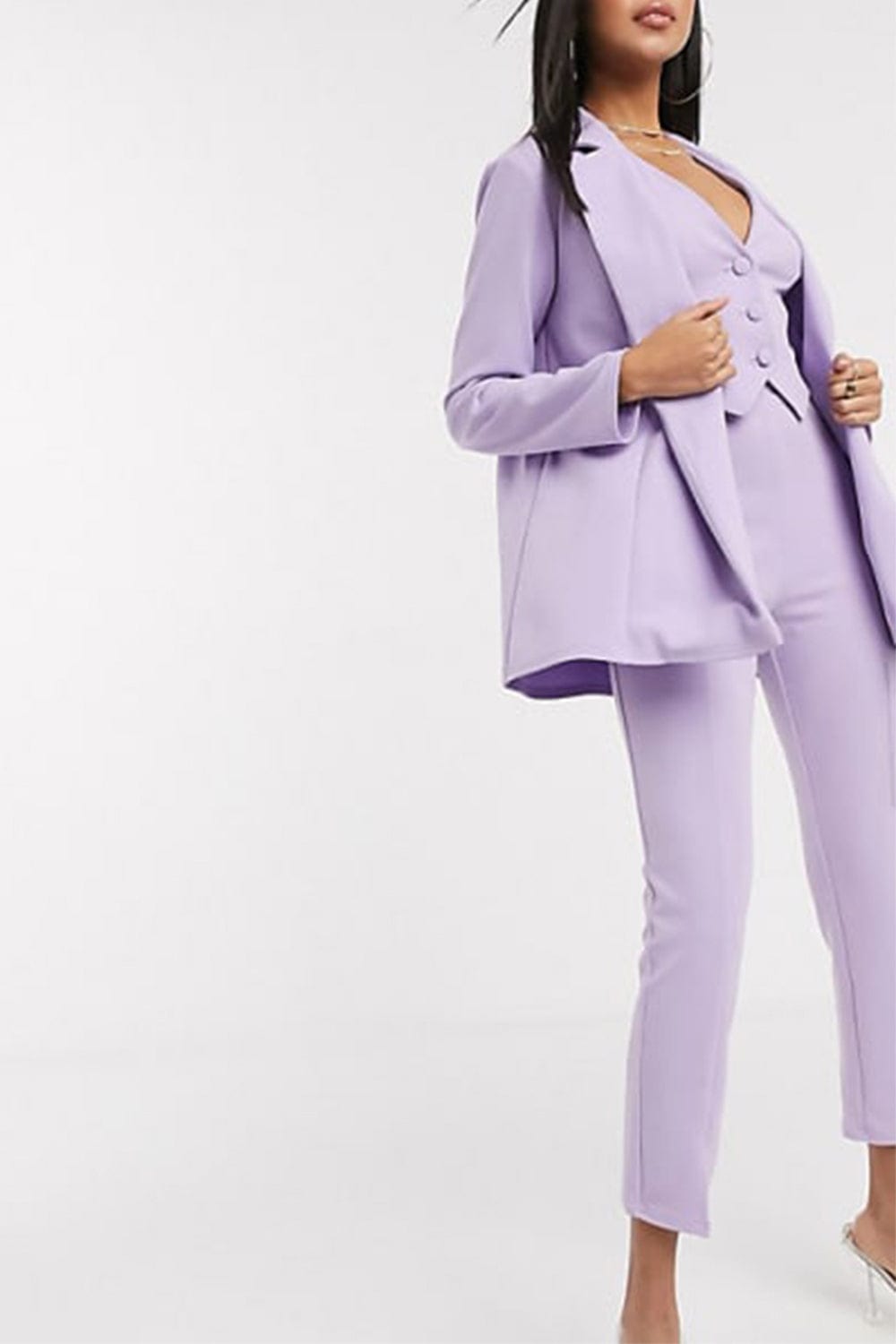 3 Piece Women's Suit Set - Buttonless Peak Lapel Blazer with Belted Waist Vest & Pants | Office Wear, Business Attire, Professional Outfit for Work & Formal Events