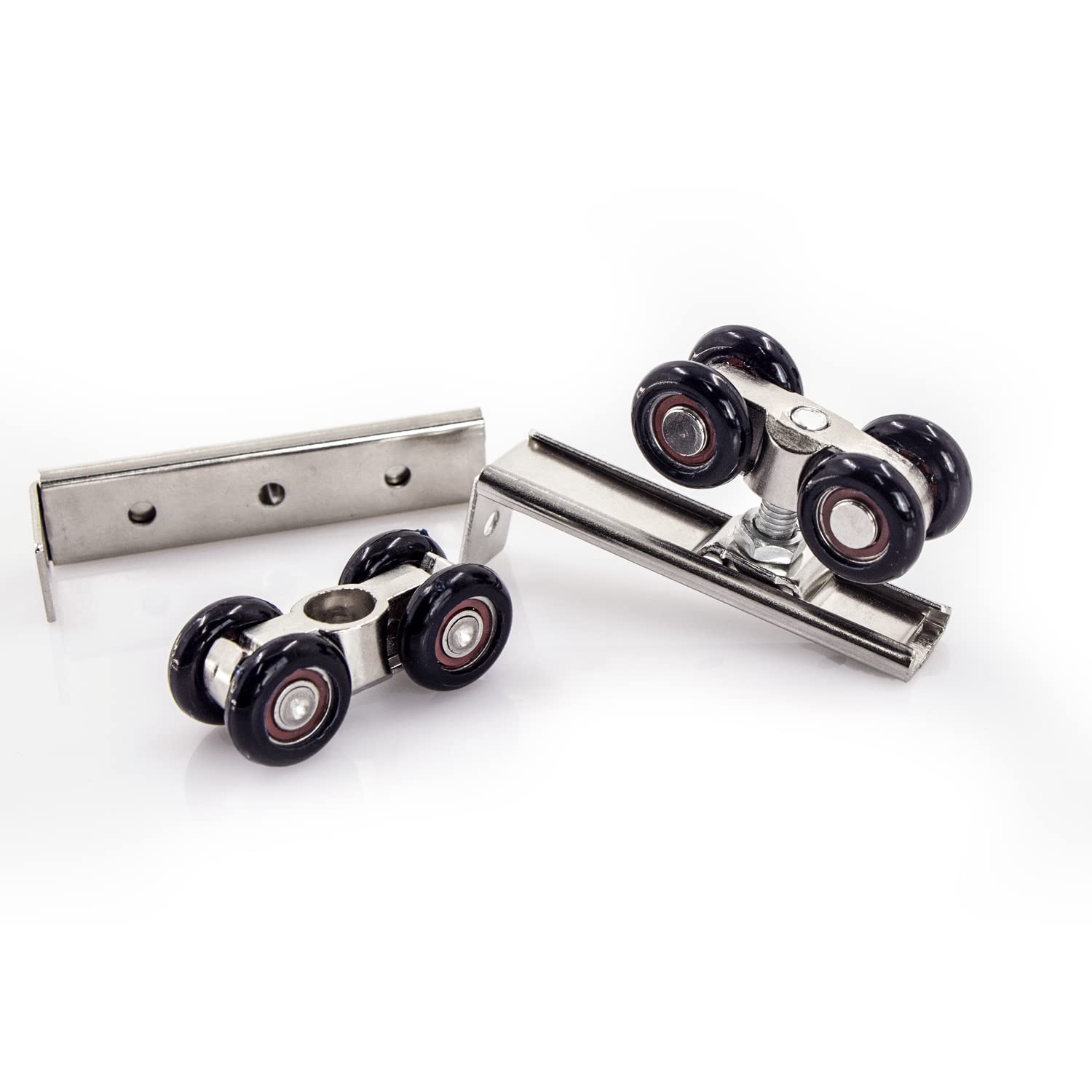 Sliding Door Roller Wheels - Aluminum Alloy Track Pulley for Interior, Passage, Wood & Glass Sliding Doors (2-Pack, Blue) - Smooth Gliding Solution for Closet Doors, Room Dividers & Patio Entries