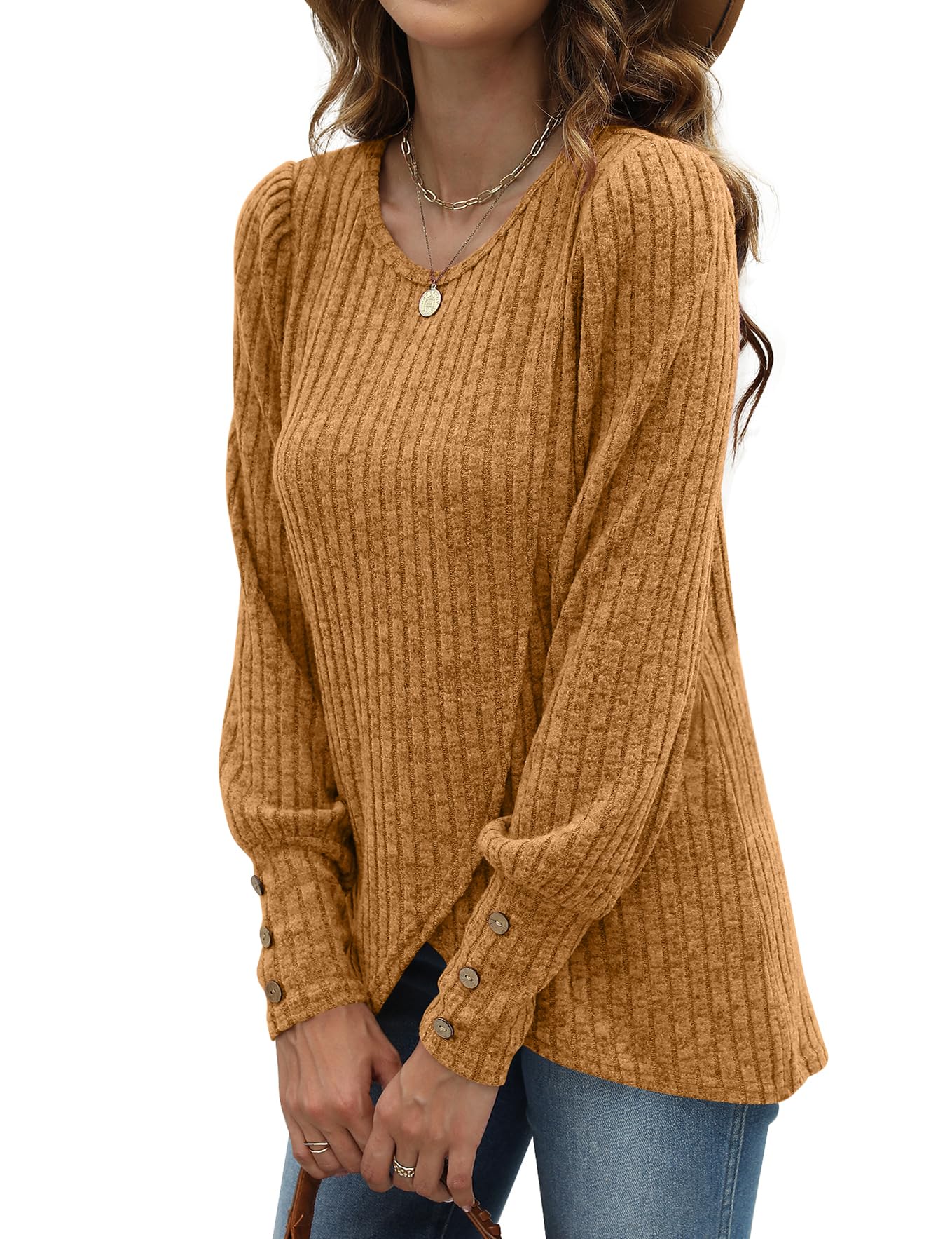 WEESO Women's Lightweight Puffy Lantern Sleeve Tunic Sweater - Casual Pullover Top with Tulip Hem for Fall & Winter | Perfect for Office, Date Night and Weekend Outfits