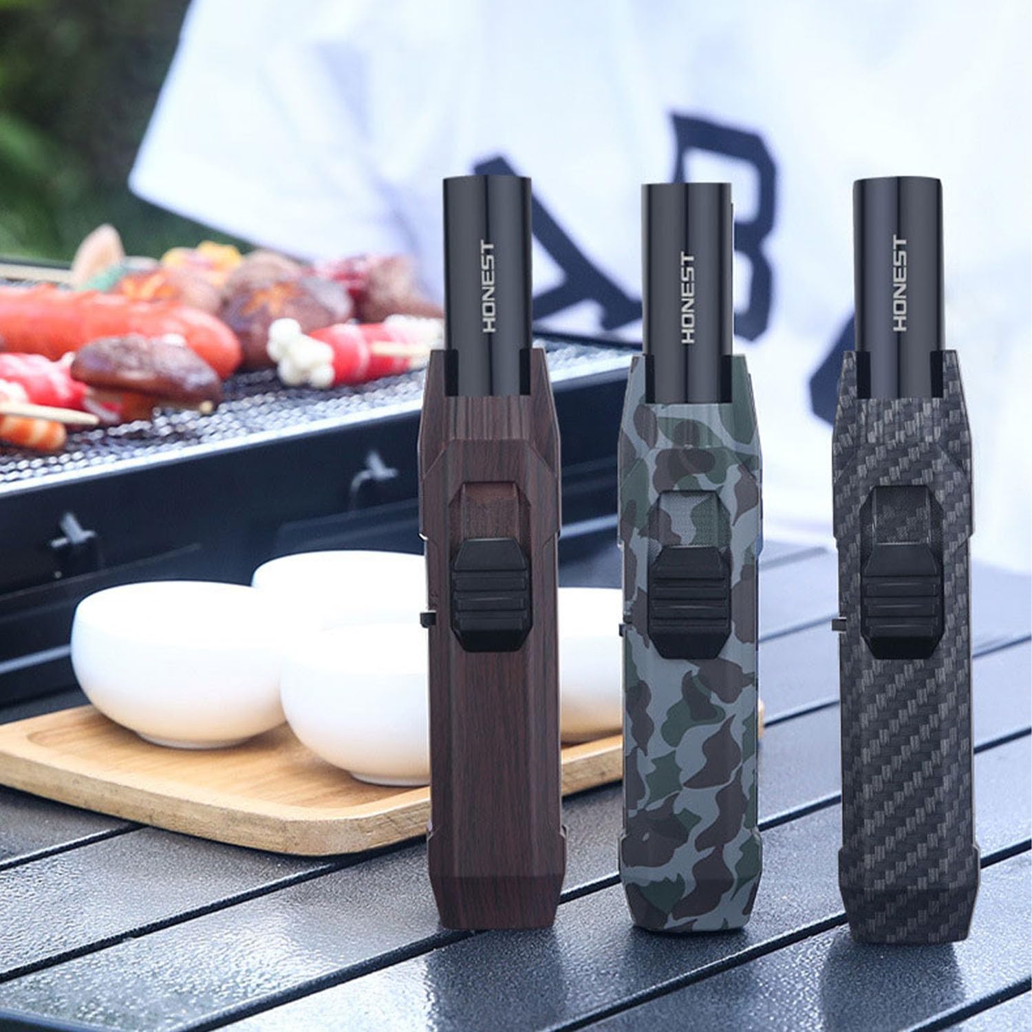Portable Kitchen Torch Lighter - Windproof Adjustable Jet Flame Refillable Butane Gas Torch for Candle Lighting, BBQ Grilling, Cooking, Baking, Camping & DIY Soldering | Perfect for Home Kitchen, Outdoor Adventures & Craft Projects
