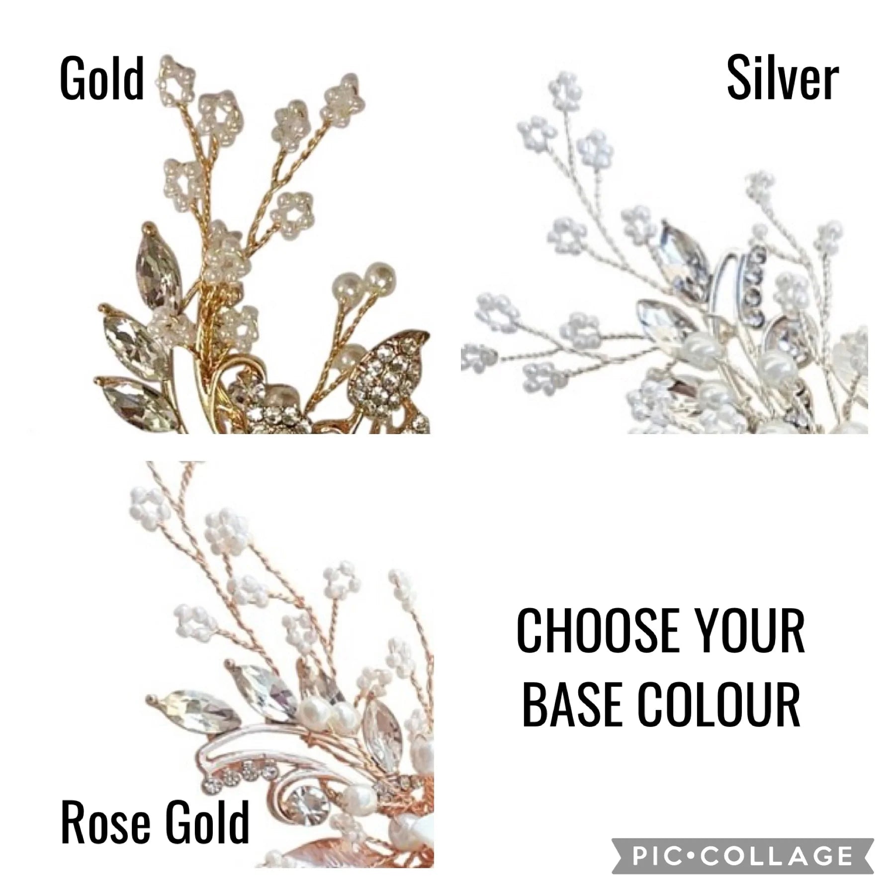 Floral Bridal Hair Comb - Elegant Wedding Hair Accessory with Flowers in Various Colors (TT329) | Perfect for Brides, Bridesmaids & Special Occasions