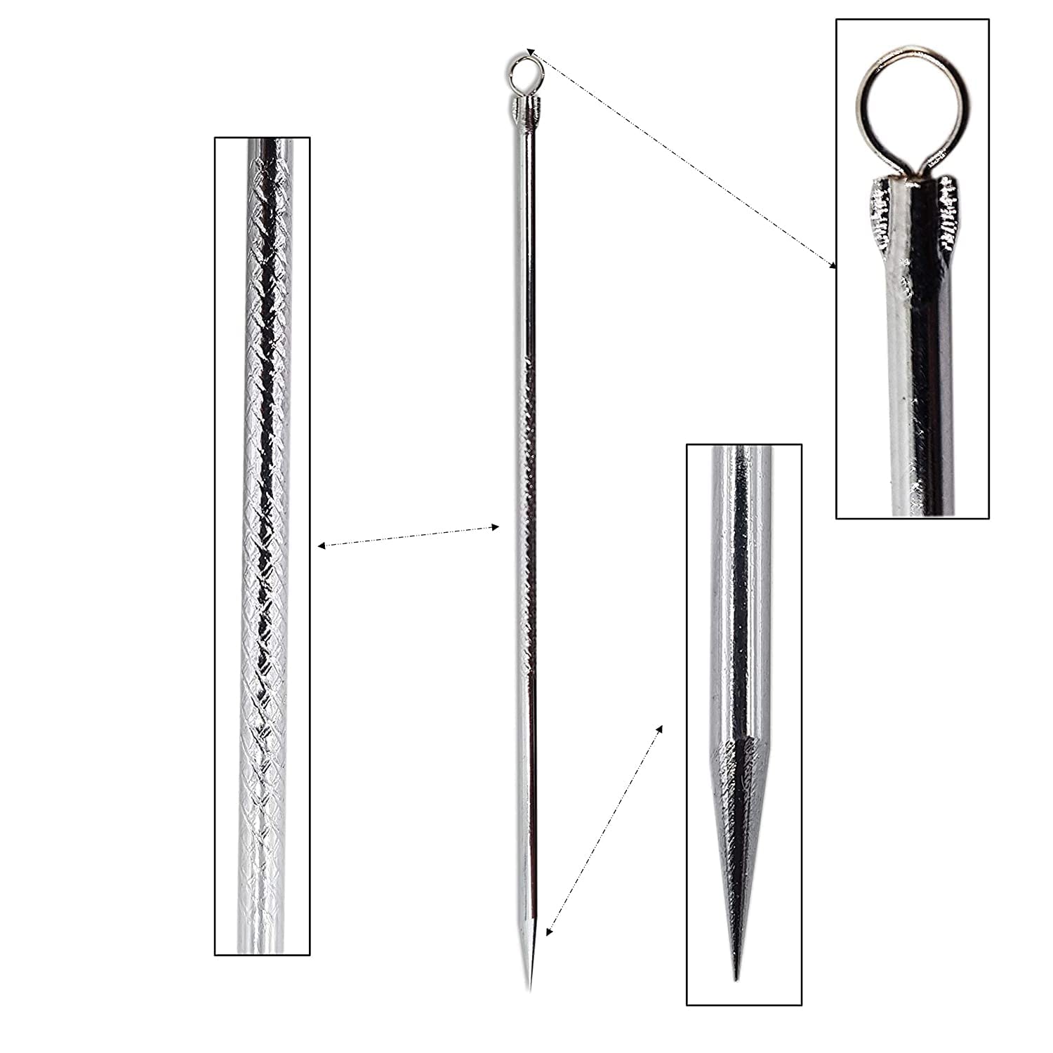 2 Pack Blackhead Remover & Pimple Popper Tool Kit - Stainless Steel Blemish Extractor for Whitehead & Blackhead Removal - Includes 3 Eyebrow Razors - Safe Acne Treatment for Face & Nose - Perfect for Home Skincare & Travel