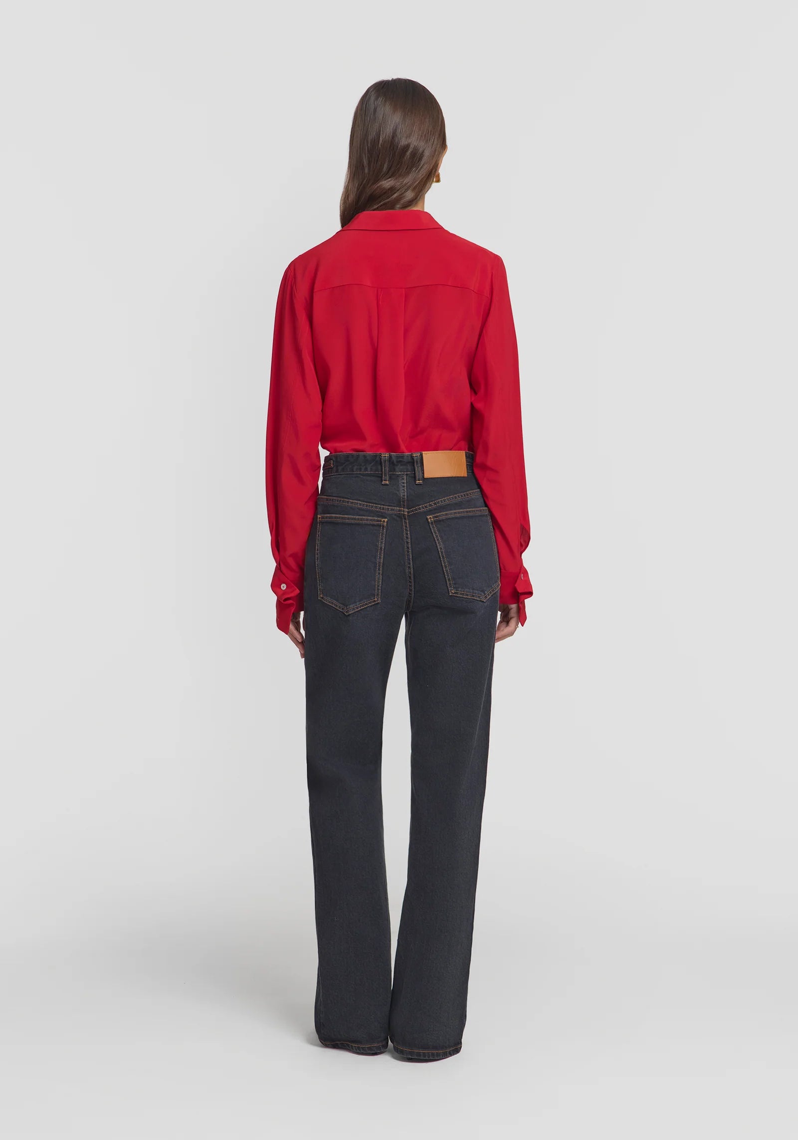 Antidote Silk Shirt in Flamenco Red | Elegant Women's Blouse for Office Wear & Evening Events