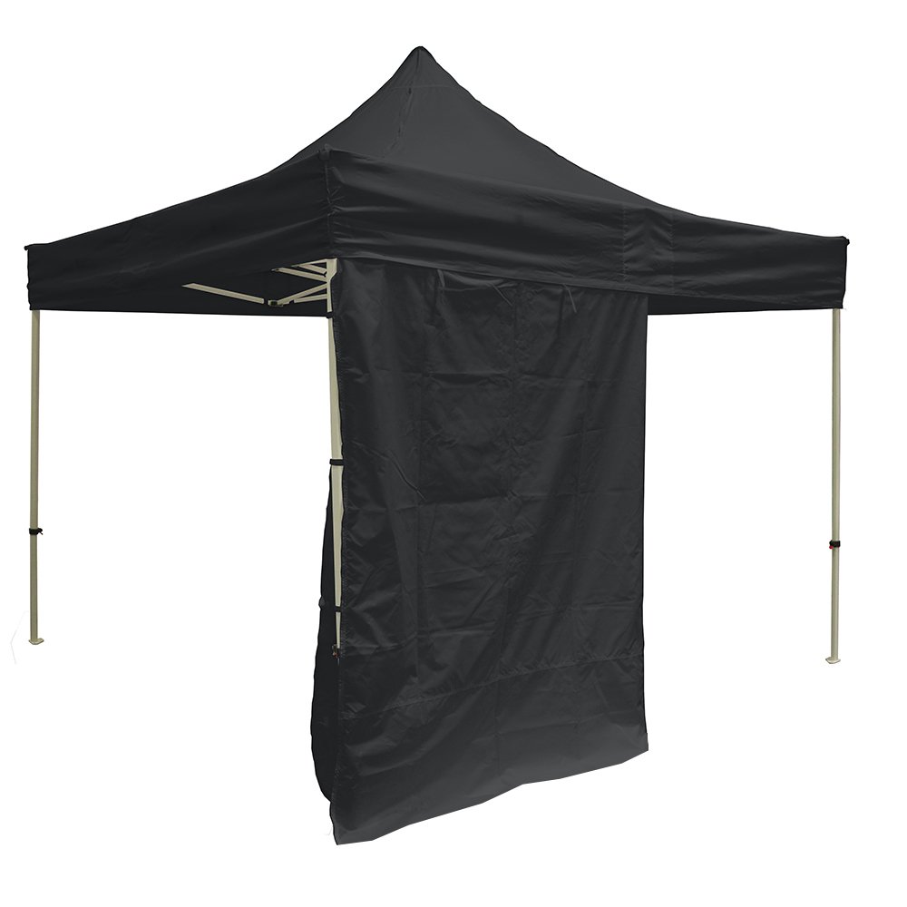 10x10 Black Side Walls with Velcro Loops & Zippered Ends for Canopy Tents - 3 Water Resistant Sidewalls Included (Tent Not Included) - Perfect for Outdoor Events, Camping & Market Stalls