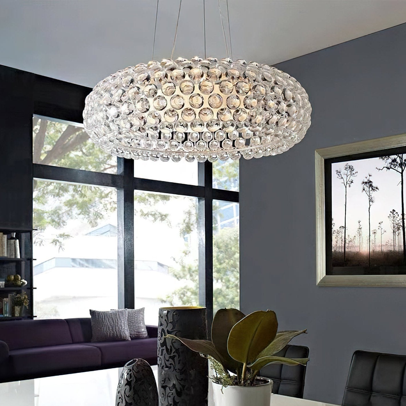 Elegant Caboche Pendant Light - Modern Glass Ceiling Lamp for Dining Room, Kitchen Island & Bedroom Decor