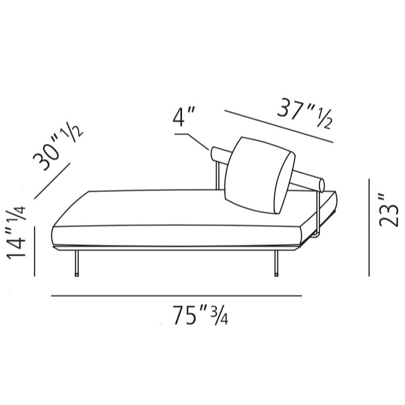Gianluigi Landoni 415 Tube Daybed by Vibieffe - Modern Sofa Bed for Living Room, Guest Room & Small Spaces