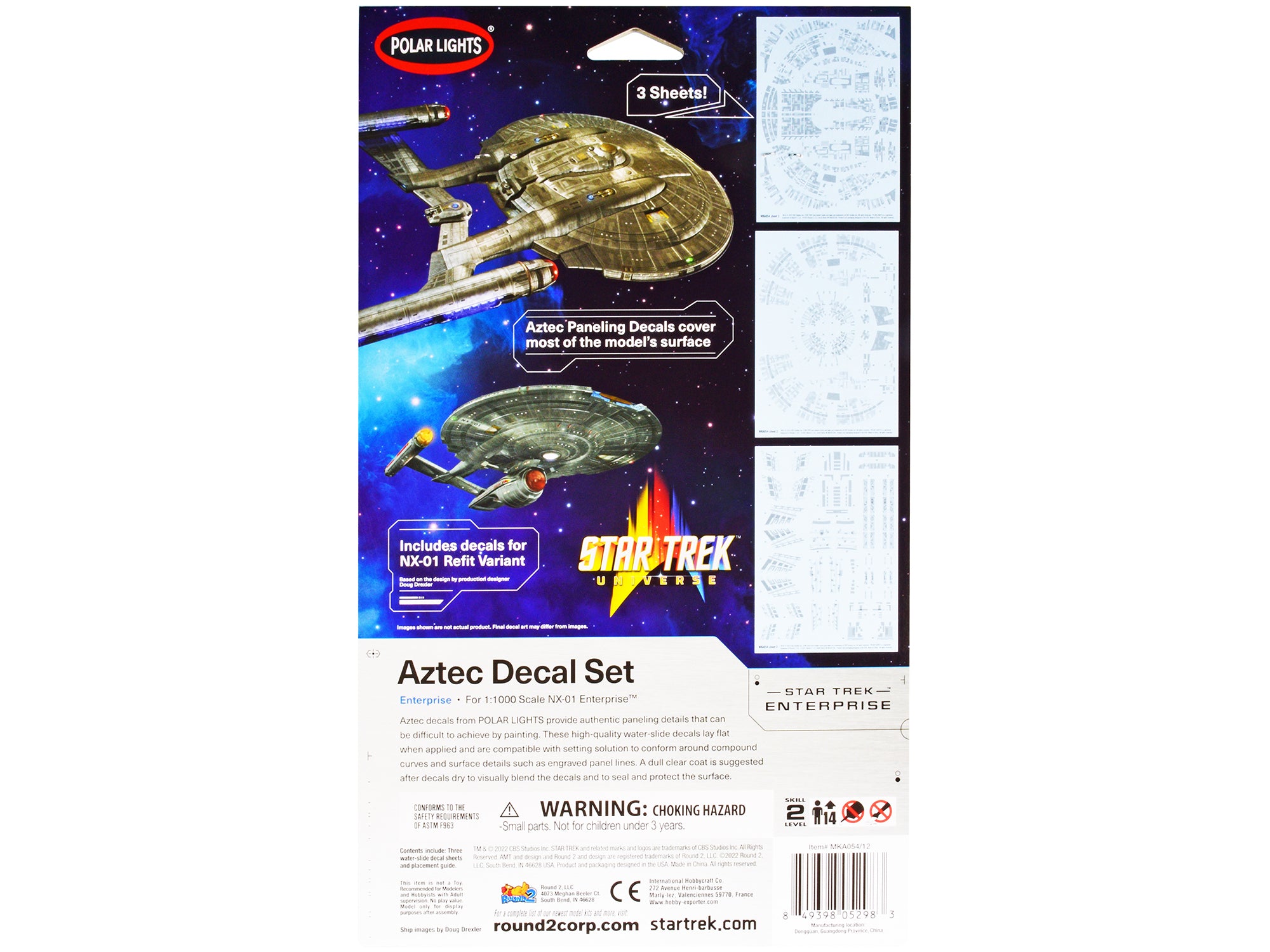 Star Trek Universe Aztec Decal Pack for NX-01 Enterprise Ship - 1/1000 Scale Model Kit by Polar Lights - Perfect for Sci-Fi Collectors & Model Builders