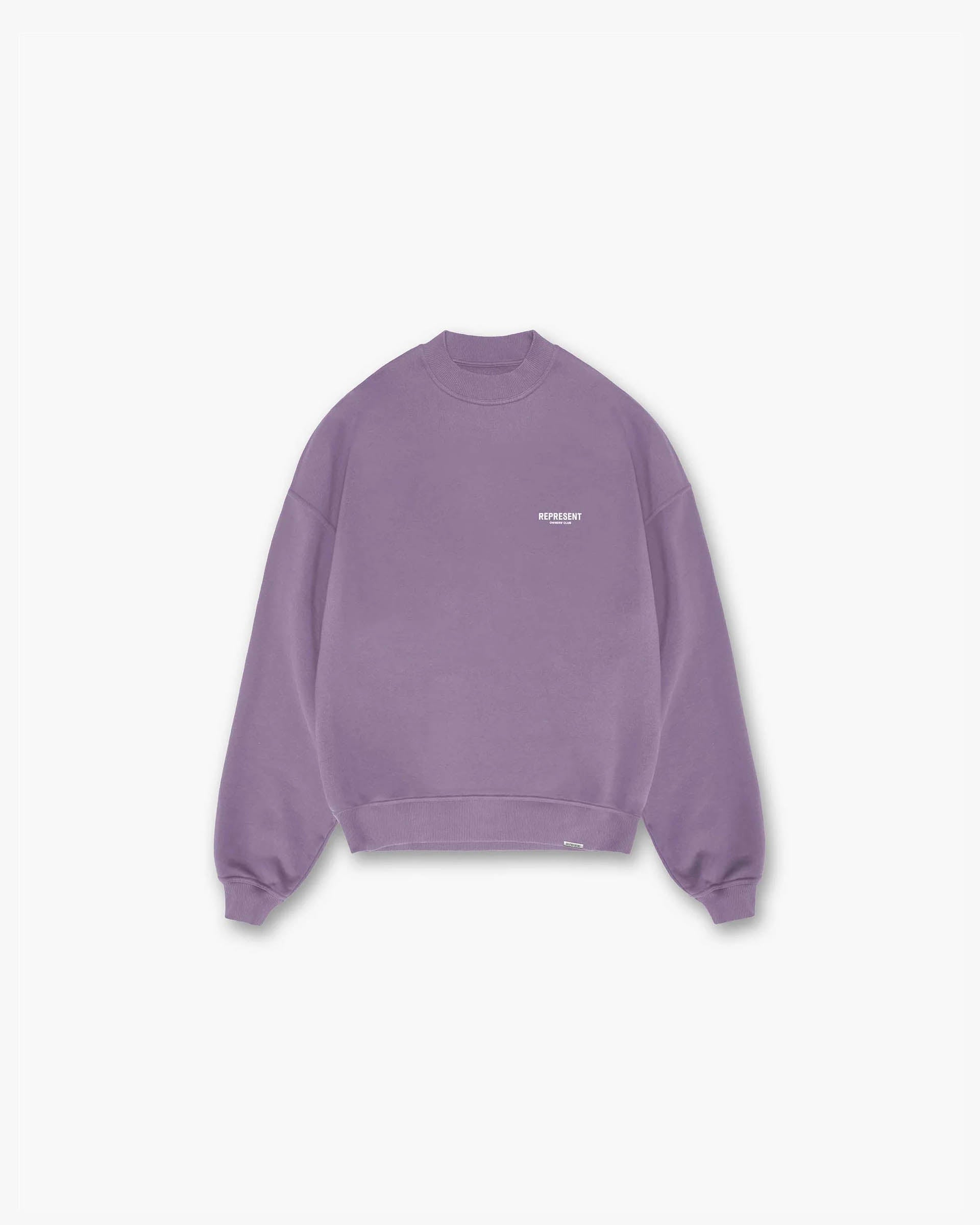 Represent Owners Club Vintage Violet Sweater - Retro Style Knit Pullover for Men & Women | Perfect for Casual Wear, Street Style & Fall Fashion