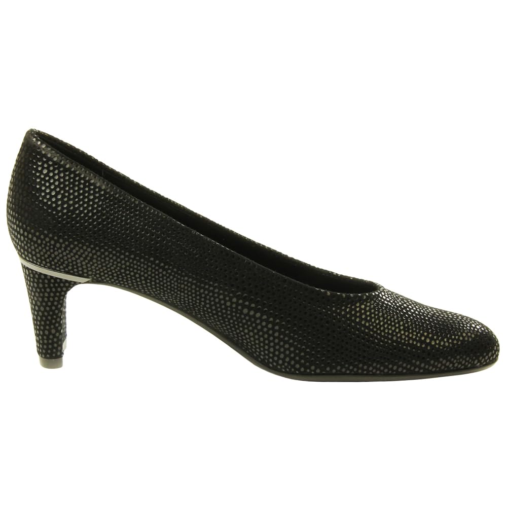 VANELi Women's Glitter Round Toe Block Heel Pumps - Low Heel 1-2 Inch Dress Shoes for Casual Wear & Office - Comfortable Blue Evening Party Shoes