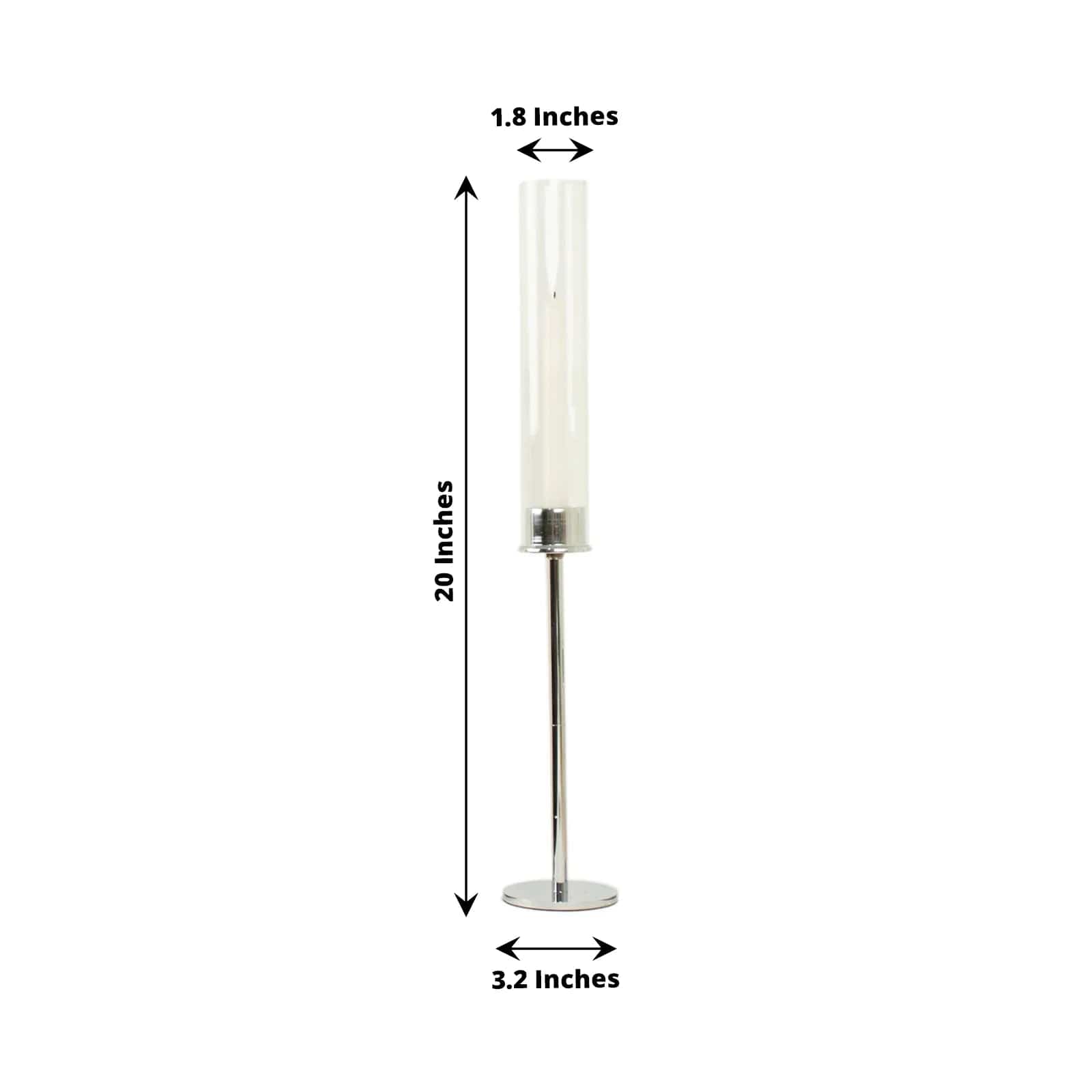 2 Pack Metal Hurricane Taper Candle Holders with Clear Cylinder Glass Shades - Elegant Table Centerpiece for Wedding, Dinner Party & Home Decor