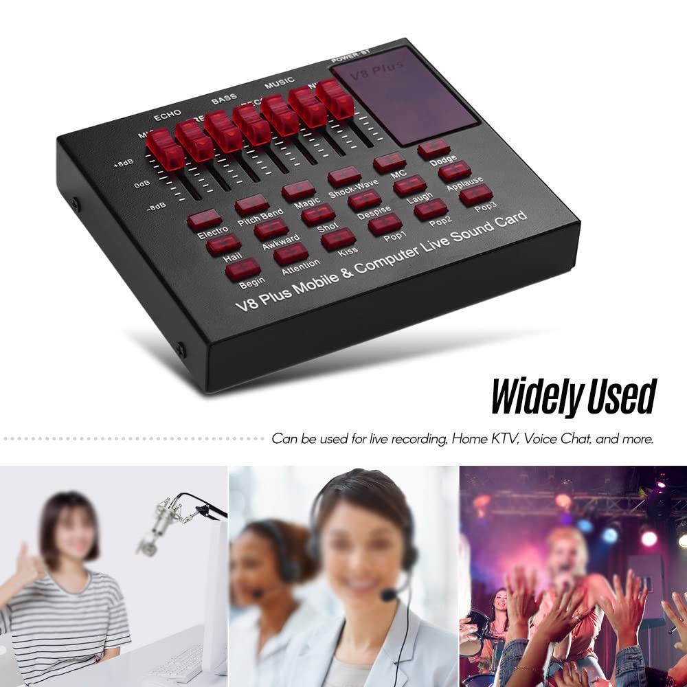 Rechargeable USB Audio Interface with Bluetooth - Live Sound Card for Mobile & Computer, Multiple Sound Effects for Singing & Streaming | Perfect for Karaoke, Podcasting & Gaming