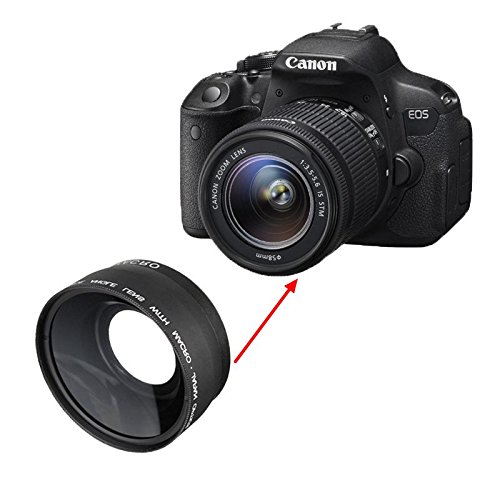 MASUNN 58mm 0.45X Wide Angle & Macro Lens for Canon EOS 350D 400D 450D 500D 1000D 550D 600D 1100D DSLR Cameras - Perfect for Travel Photography, Close-up Shots & Vlogging