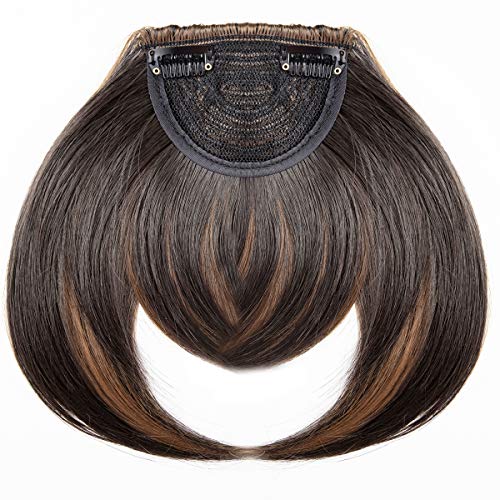 #3 Dark Brown Mix Light Auburn-Neat Bangs