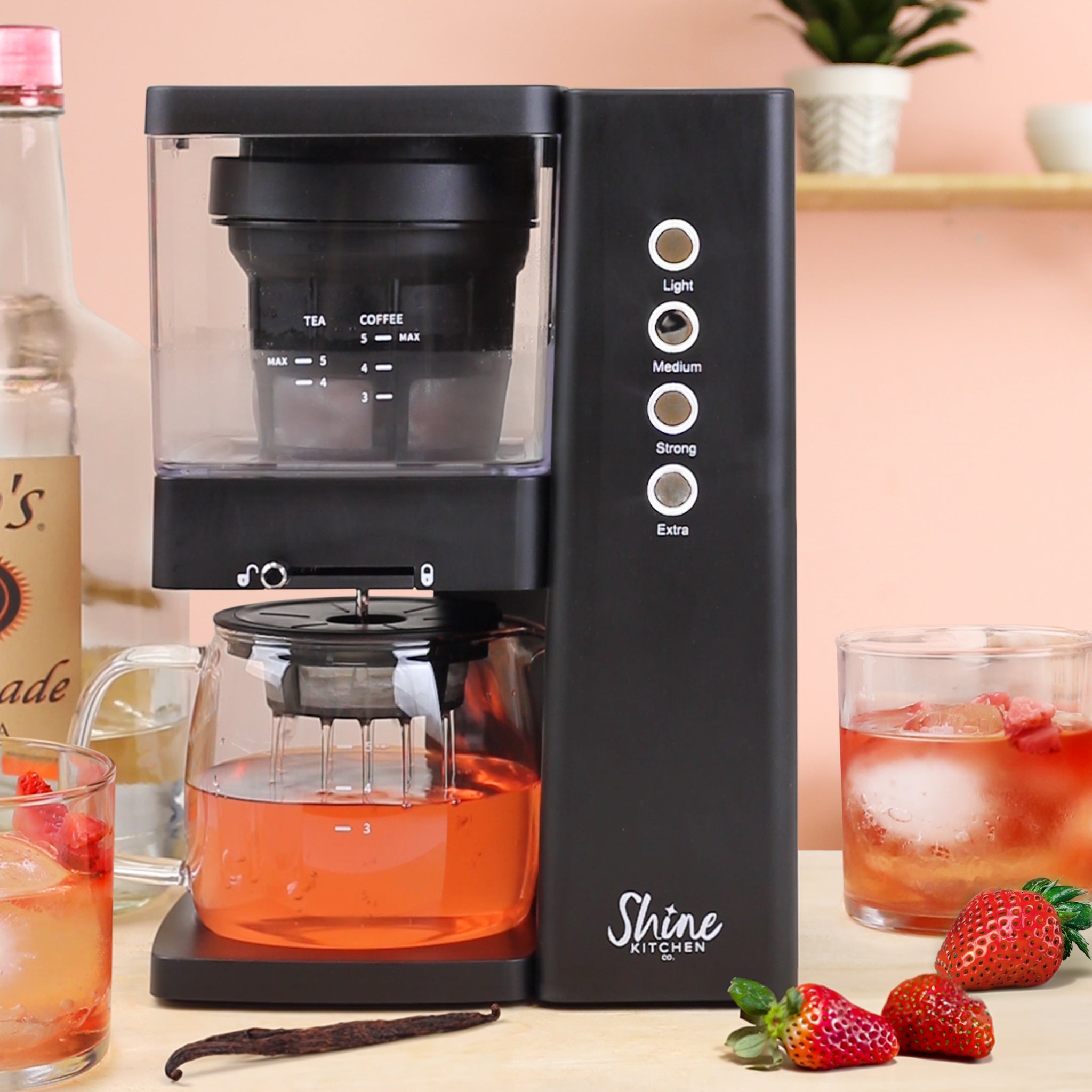 Shine Kitchen Co.® Rapid Infuser with Vacuum Extraction Technology - Premium Cold Brew Coffee Maker for Home & Office - Perfect for Iced Coffee, Tea & Cocktails