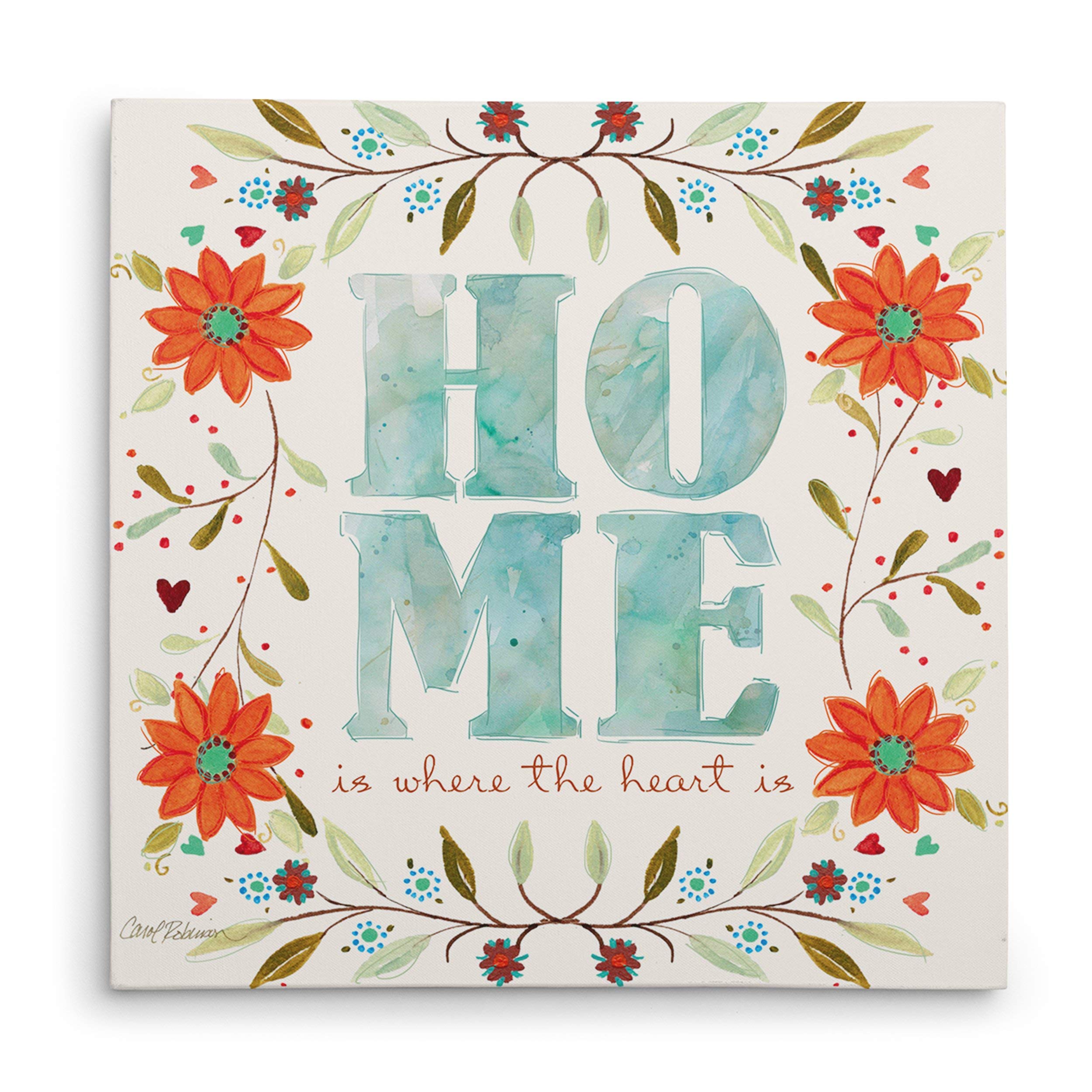 Wexford Home 'Garden Sketch' Gallery Wrapped Canvas Wall Art - 24x24 Inches, Modern Botanical Decor for Living Room, Bedroom & Office