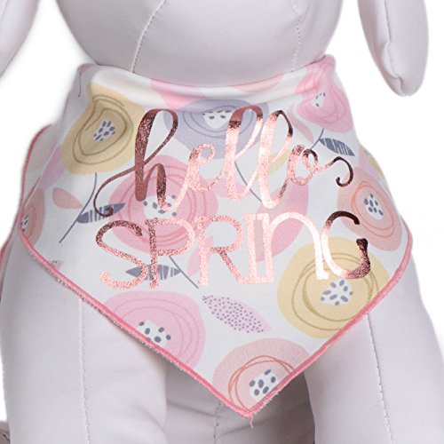 Easter Dog Bandanas with Hello Spring Design - 100% Cotton Pet Bandana for Medium to Large Dogs | Perfect for Easter Photos, Spring Walks & Holiday Pet Accessories