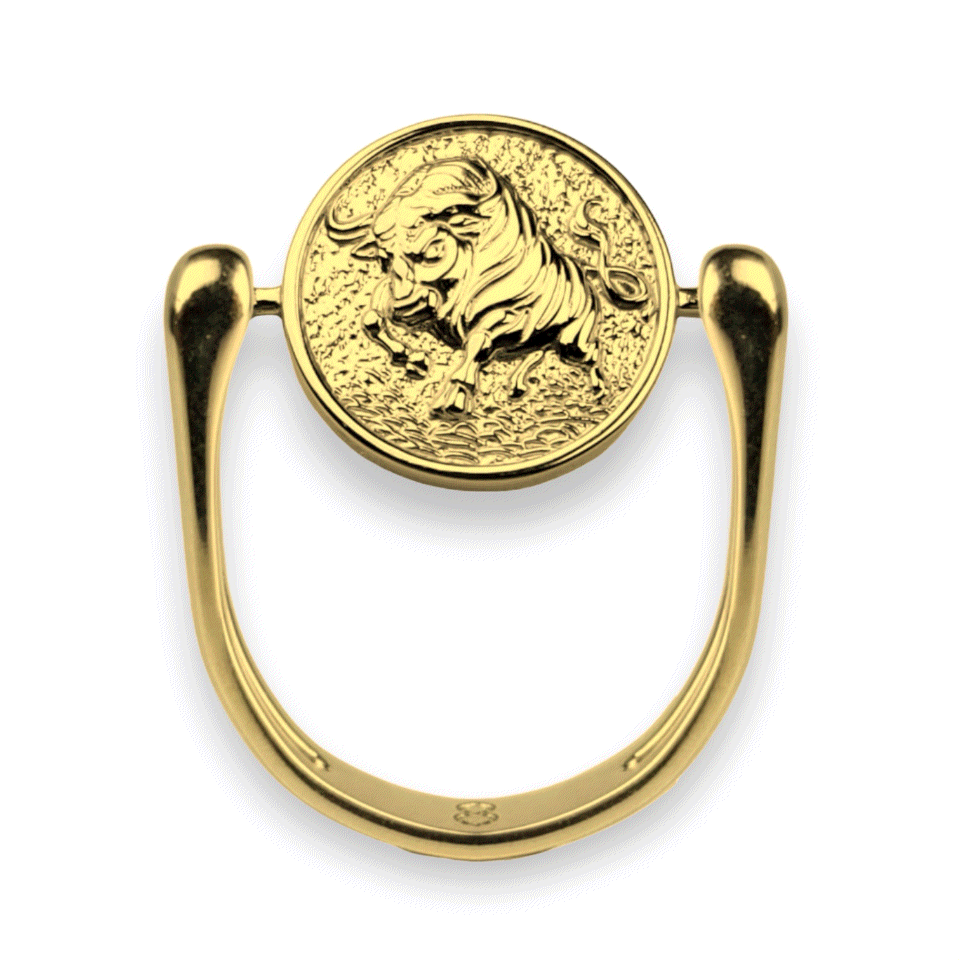 Luxury Gold Zodiac Fidget Ring for Anxiety Relief - 12 Astrology Sign Spinner Ring for Stress Relief & Focus - Perfect for ADHD, Meditation & Office Work
