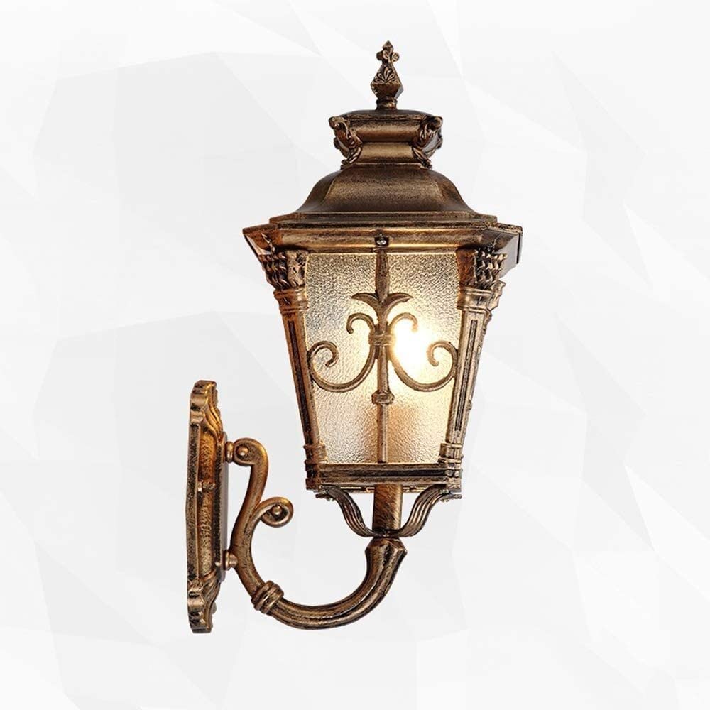 Vintage Outdoor Aluminum Wall Lamp - Waterproof Wall Sconce for Villa, Courtyard & Balcony - E27 Exterior Wall Light Fixture (53cm Height) - Perfect for Patio, Garden & Porch Lighting