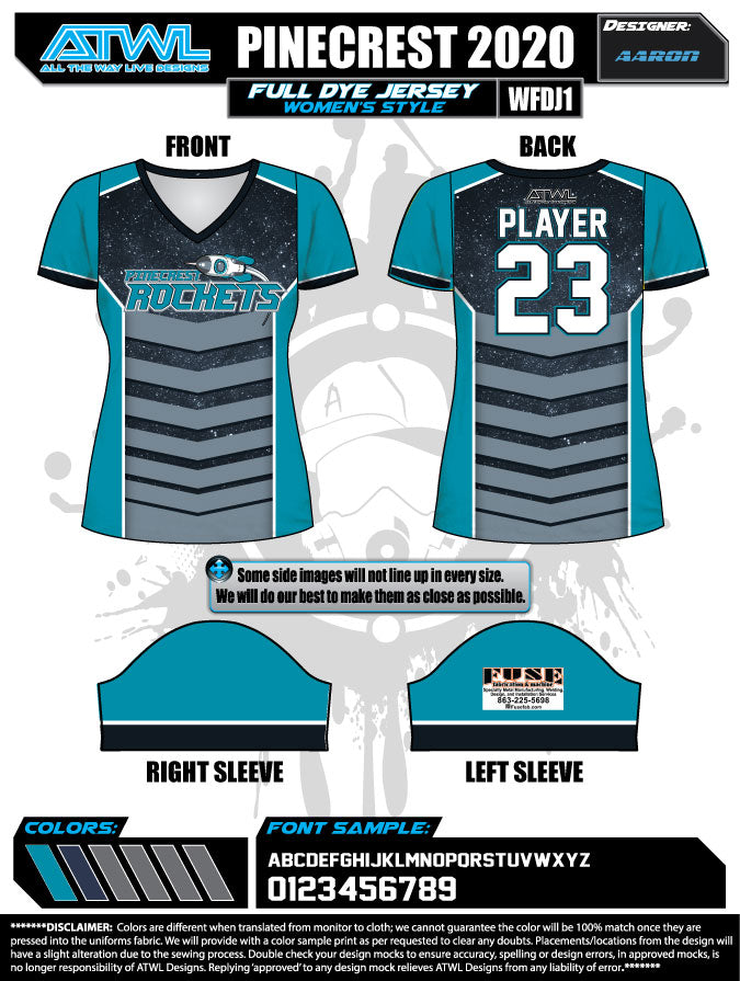 2021 Pinecrest Spring Women's Full Dye Team Jerseys - Breathable & Stylish for Soccer, Basketball & Sports Events