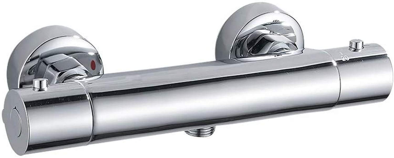 GAOFQ Chrome Modern Thermostatic Bar Mixer Anti-Scald Shower Faucet with Exposed Bottom Outlet - 1/2