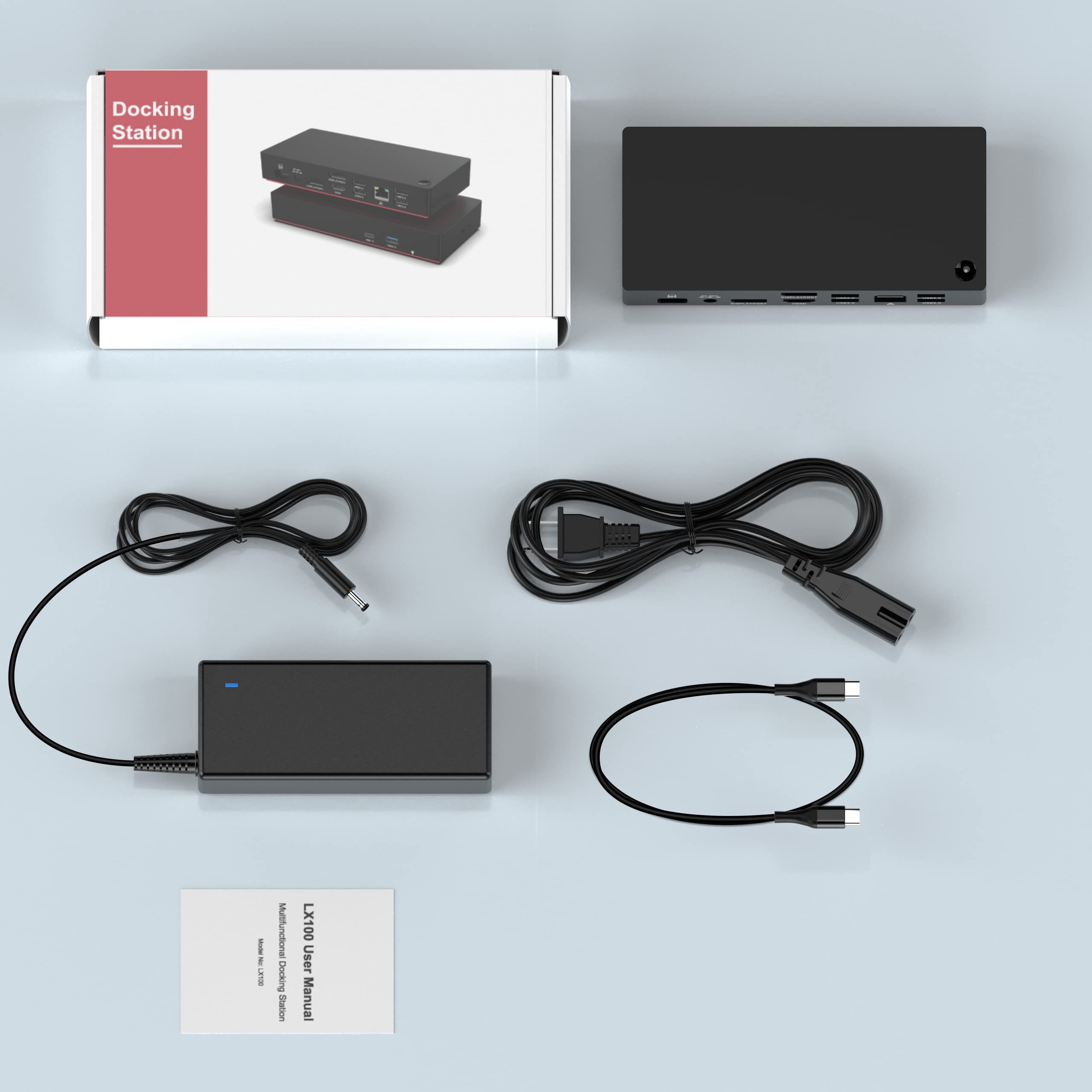 13-in-1 USB C Docking Station for Laptop - Triple 4K@60Hz HDMI/DP, 100W PD Charging, Gigabit Ethernet, 6 USB Ports, Audio Jack - Compatible with MacBook, ThinkPad, Dell, HP (Perfect for Home Office & Multi-Monitor Setup)