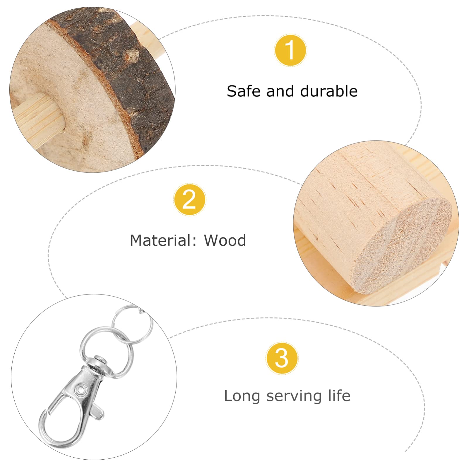 Balacoo 5Pcs Natural Wooden Hamster Chew Toys Set - Small Animal Ladder, Rolling Toy, Chew Frame & Platform for Hamsters, Gerbils, Birds - Perfect for Cage Climbing, Teeth Grinding & Playtime Fun