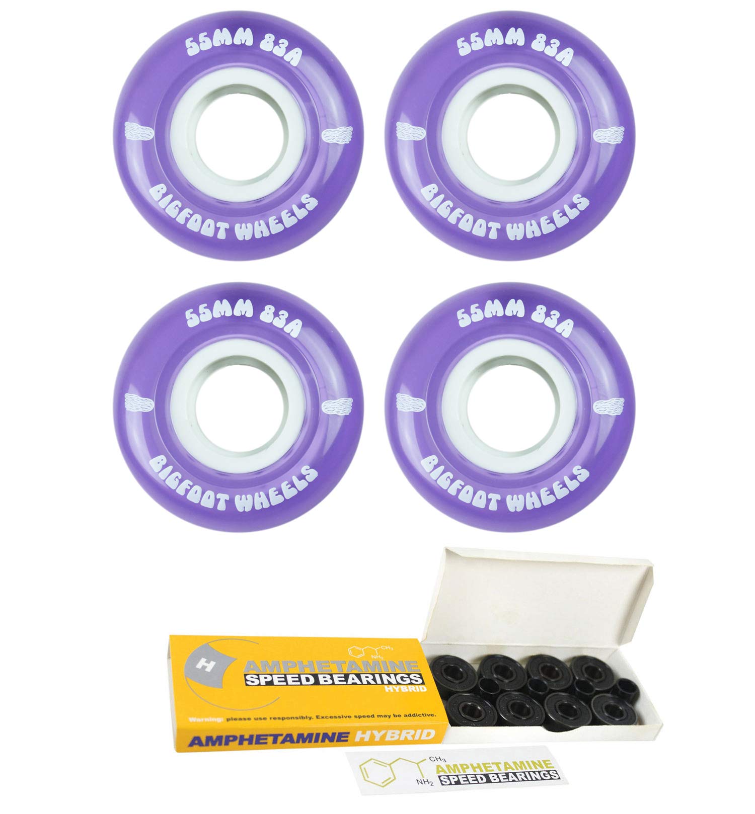 Bigfoot 83A Soft Skateboard Wheels for Street Cruising & Filming with Ceramic Bearings - Perfect for Smooth Rides & Professional Skate Videos