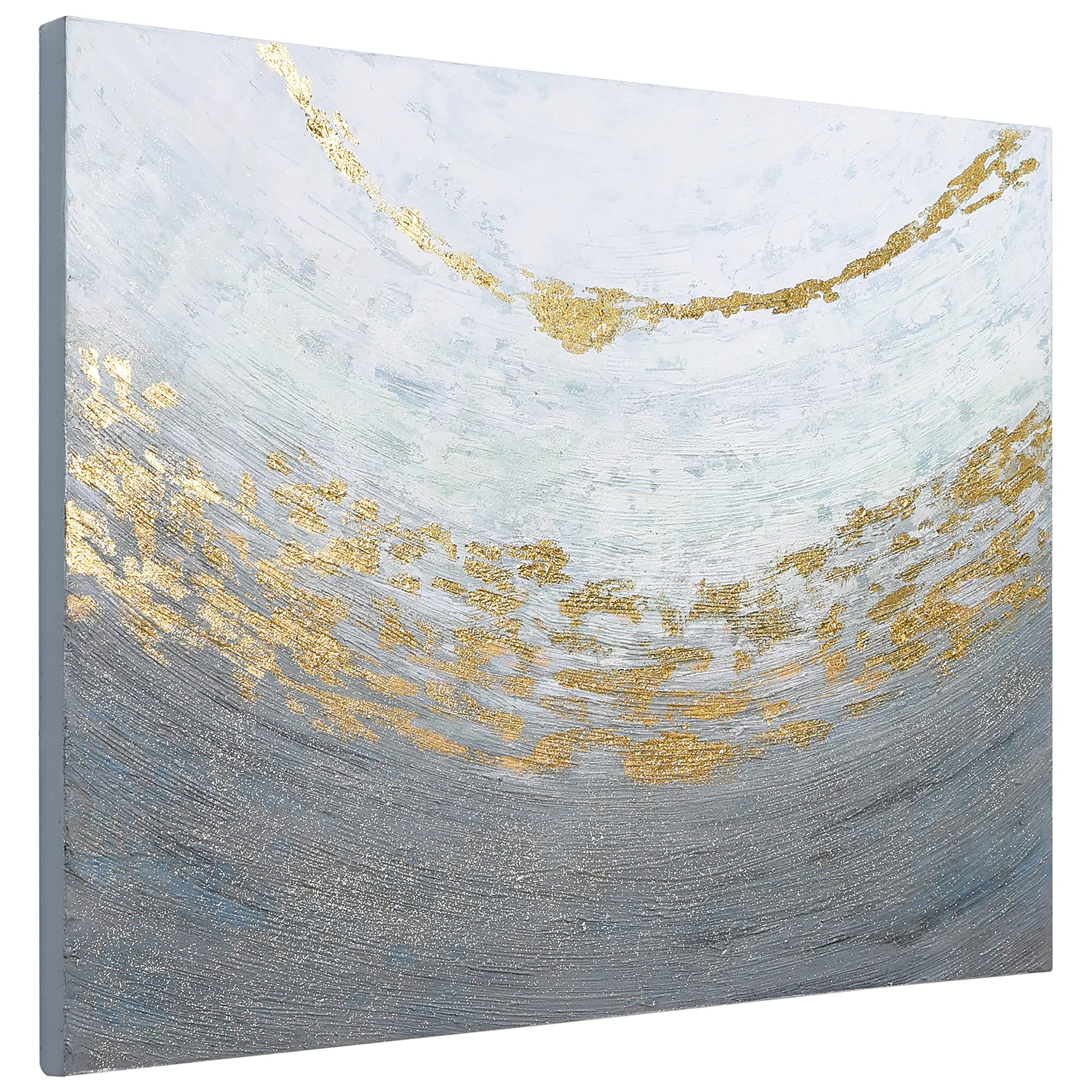 Abstract Wall Art Textured Hand Painted Canvas by Martin Edwards - Golden Tundra Modern Painting 40x30 Inches Unframed - Perfect for Living Room, Bedroom & Office Decor
