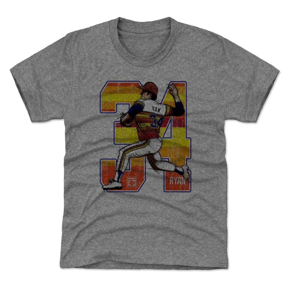 Nolan Ryan Kids T-Shirt - 500 LEVEL Official Licensed Youth Baseball Shirt for Boys & Girls - Perfect for Baseball Games, Sports Events & Fan Gifts