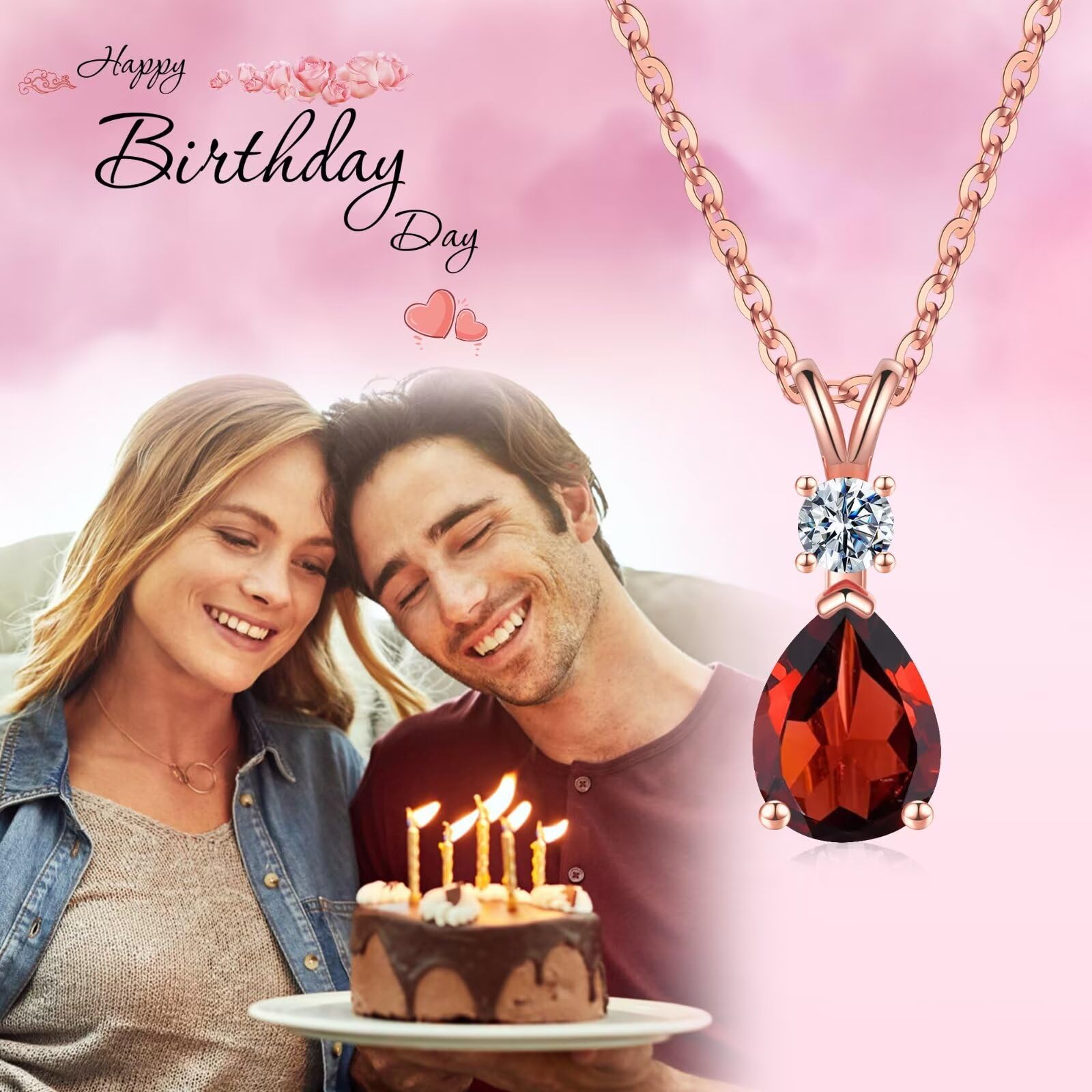 1.25 Ct Pear Birthstone Necklace for Women - 18K White Gold Plated S925 Sterling Silver with Genuine/Created Gemstone | Elegant Jewelry Gift for Birthday, Anniversary & Special Occasions | Perfect for Weddings, Parties & Everyday Wear
