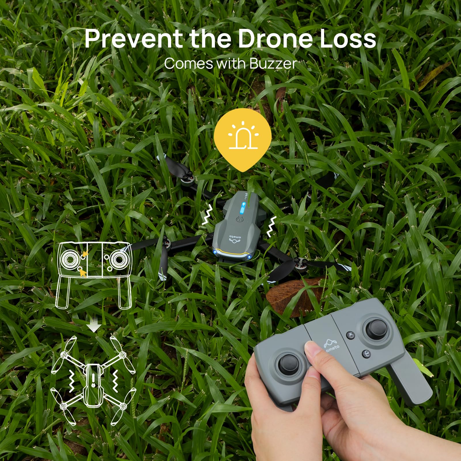 **Ameta S20 Lite 4K UHD FPV Drone with Brushless Motor – Foldable RC Quadcopter for Adults & Kids, 36 Min Flight Time, Altitude Hold, Headless Mode, 360° Flips – Perfect for Aerial Photography, Outdoor Adventures & Gifts for Men & Boys (Under 249g)**