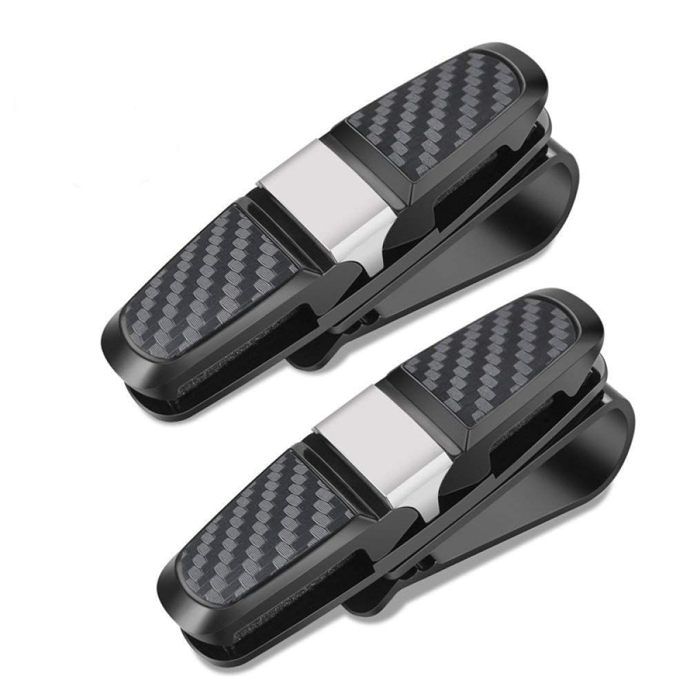 Universal ABS Car Sun Visor Sunglasses Holder - Black Eyeglasses Clip & Ticket Card Clamp for Car, Office, Travel - Portable Car Accessories Organizer