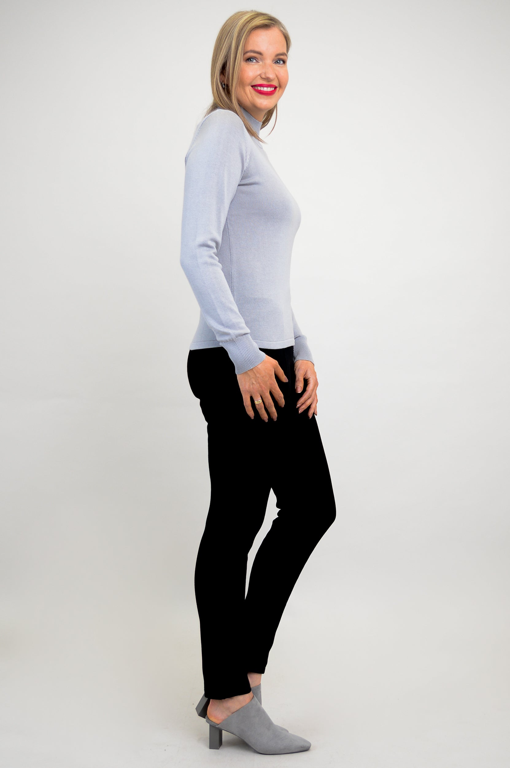 Premium Cameron Sweater for Women - Soft Bamboo Cotton Blend in Sleet Grey | Cozy Fall & Winter Fashion for Casual Outings and Office Wear