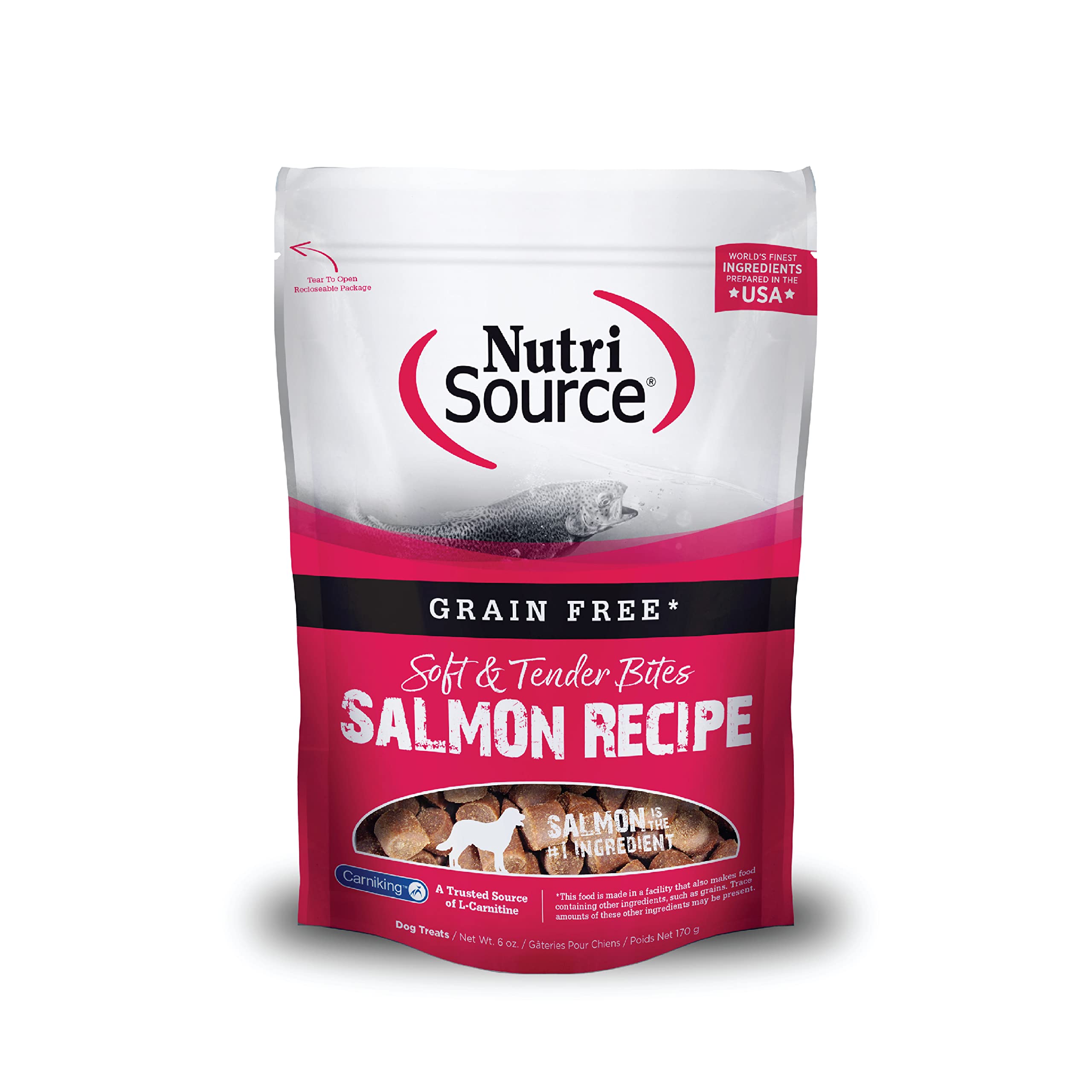 Nutrisource Grain Free Salmon Bites Dog Treats 6Oz - Healthy Natural Soft Training Snacks for Small & Large Dogs - Perfect for Rewards, Training & Travel